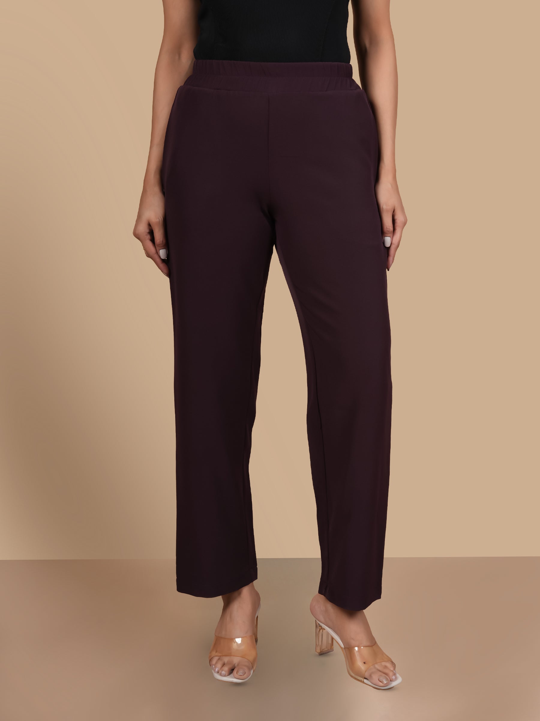 THREE LEAF EMBROIDERED  WINE COORD SET