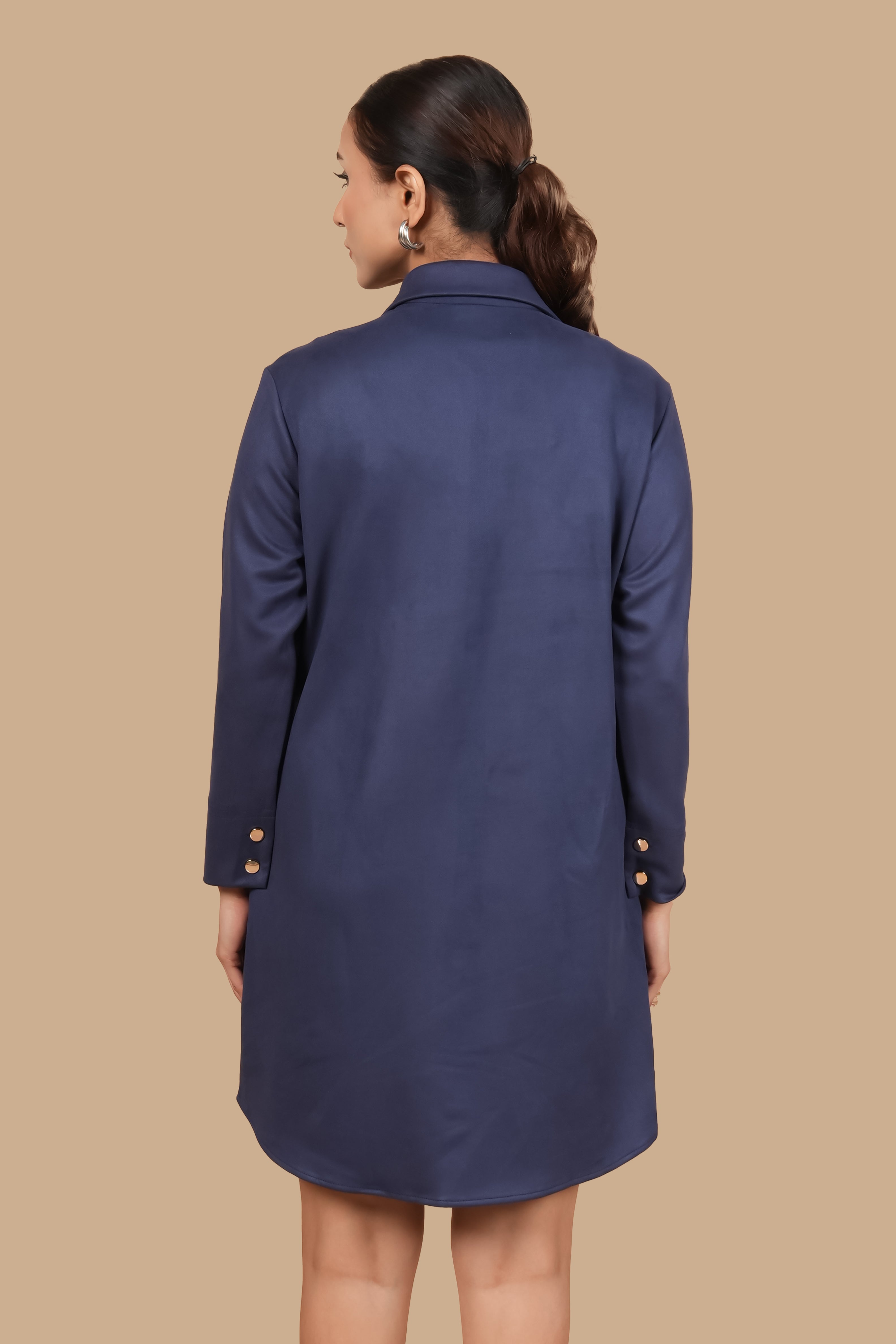 BLUE MEADOW EMBROIDERED SHIRT DRESS