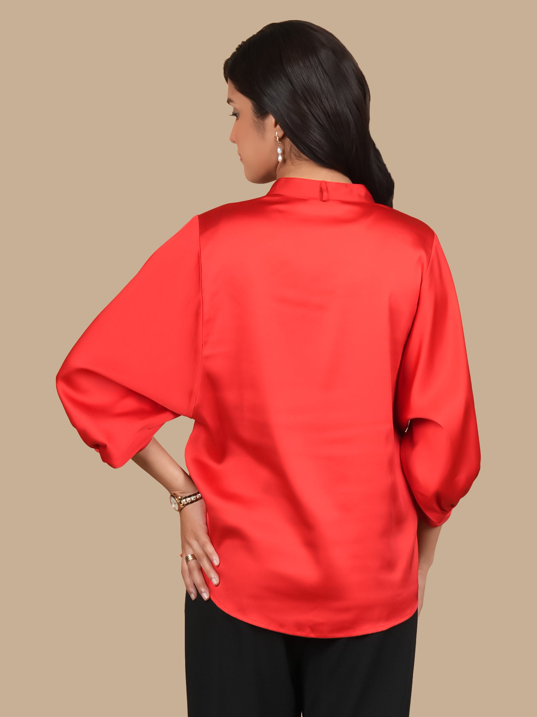 DROP ARMHOLE RED SHIRT