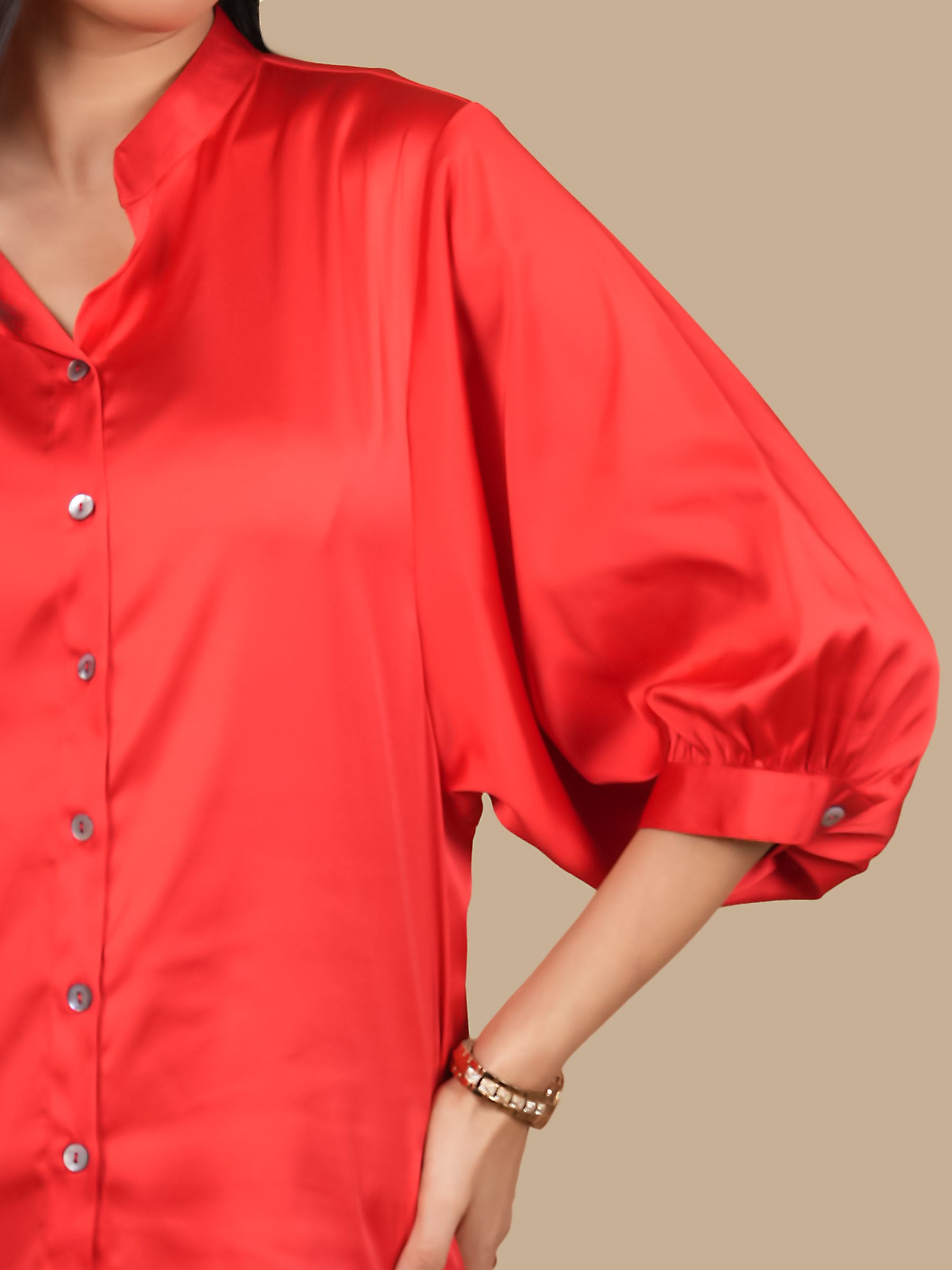 DROP ARMHOLE RED SHIRT