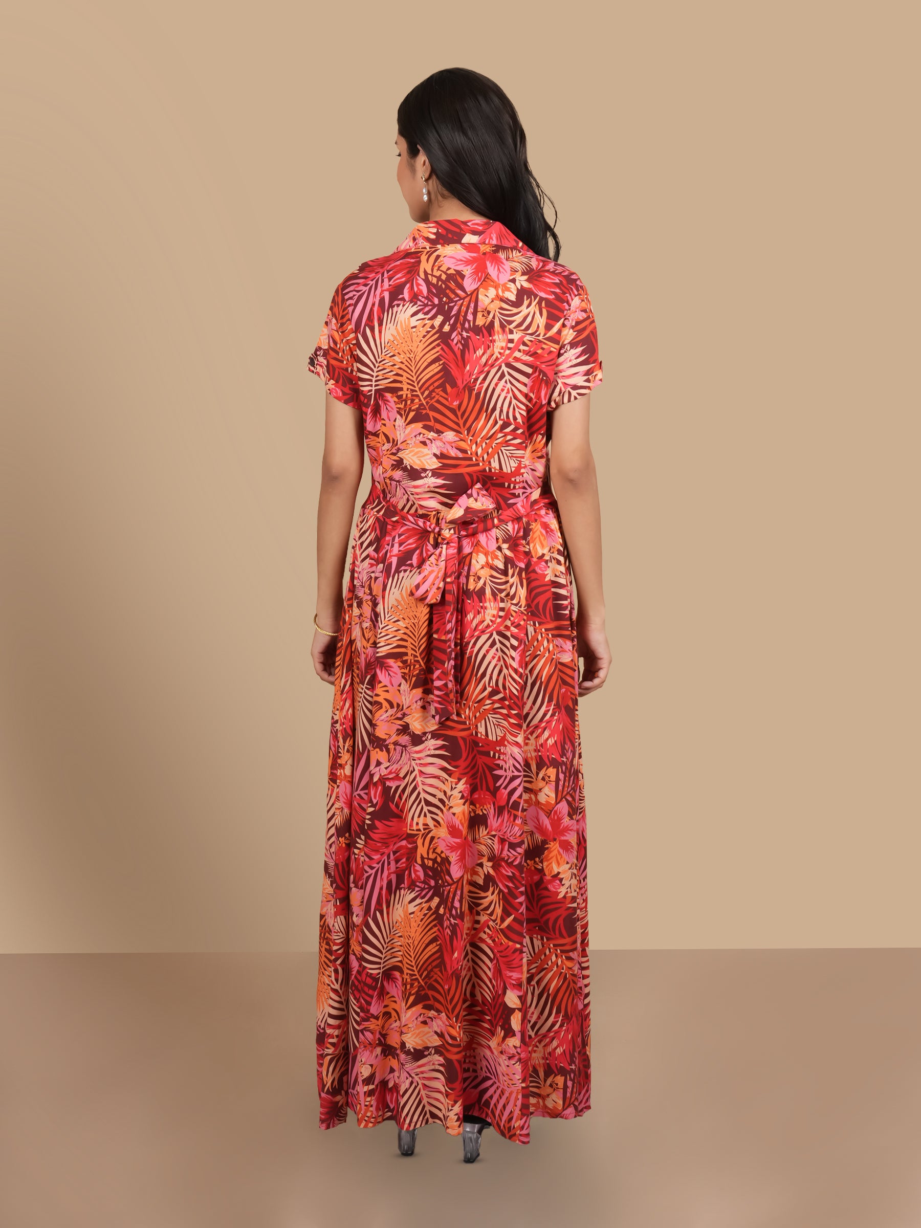 PETALS IN THE BREEZE  MAROON MAXI DRESS