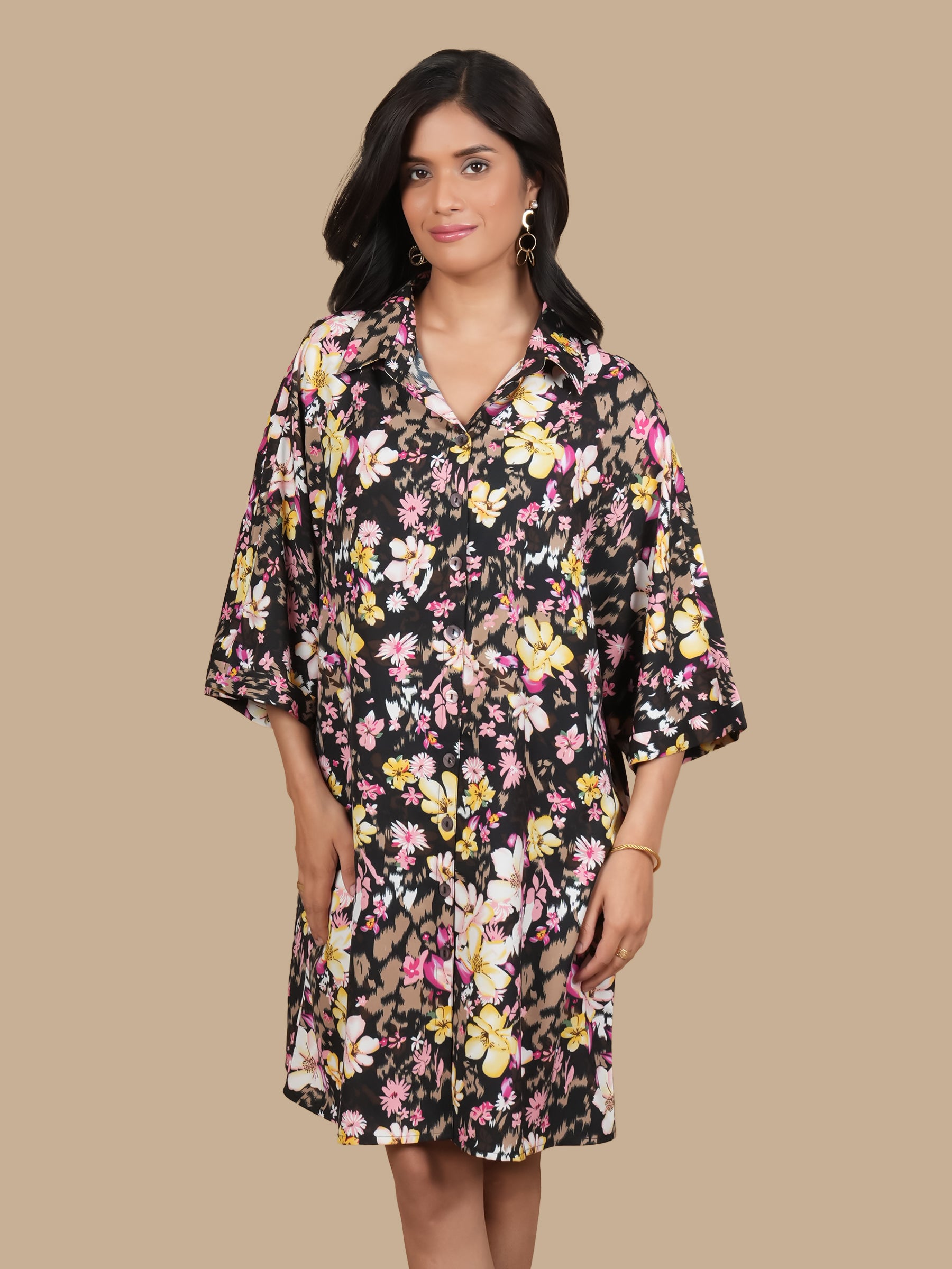 MIDNIGHT BOTANICA  SHIRT DRESS