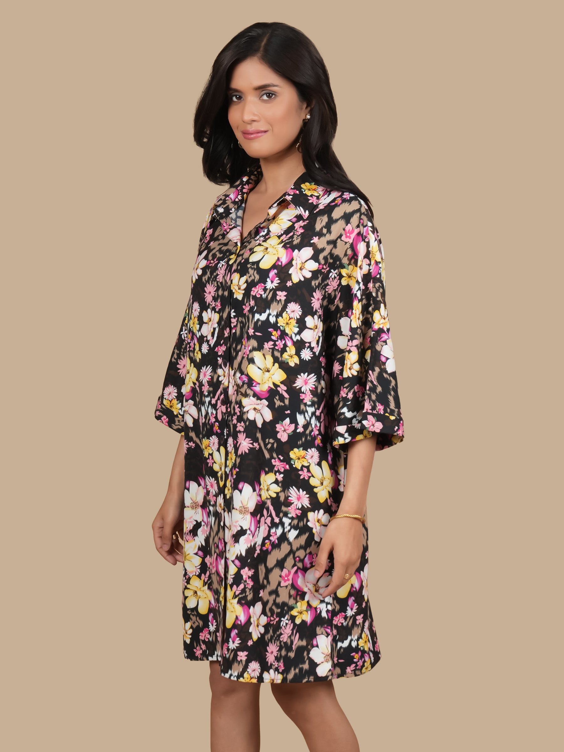 MIDNIGHT BOTANICA  SHIRT DRESS
