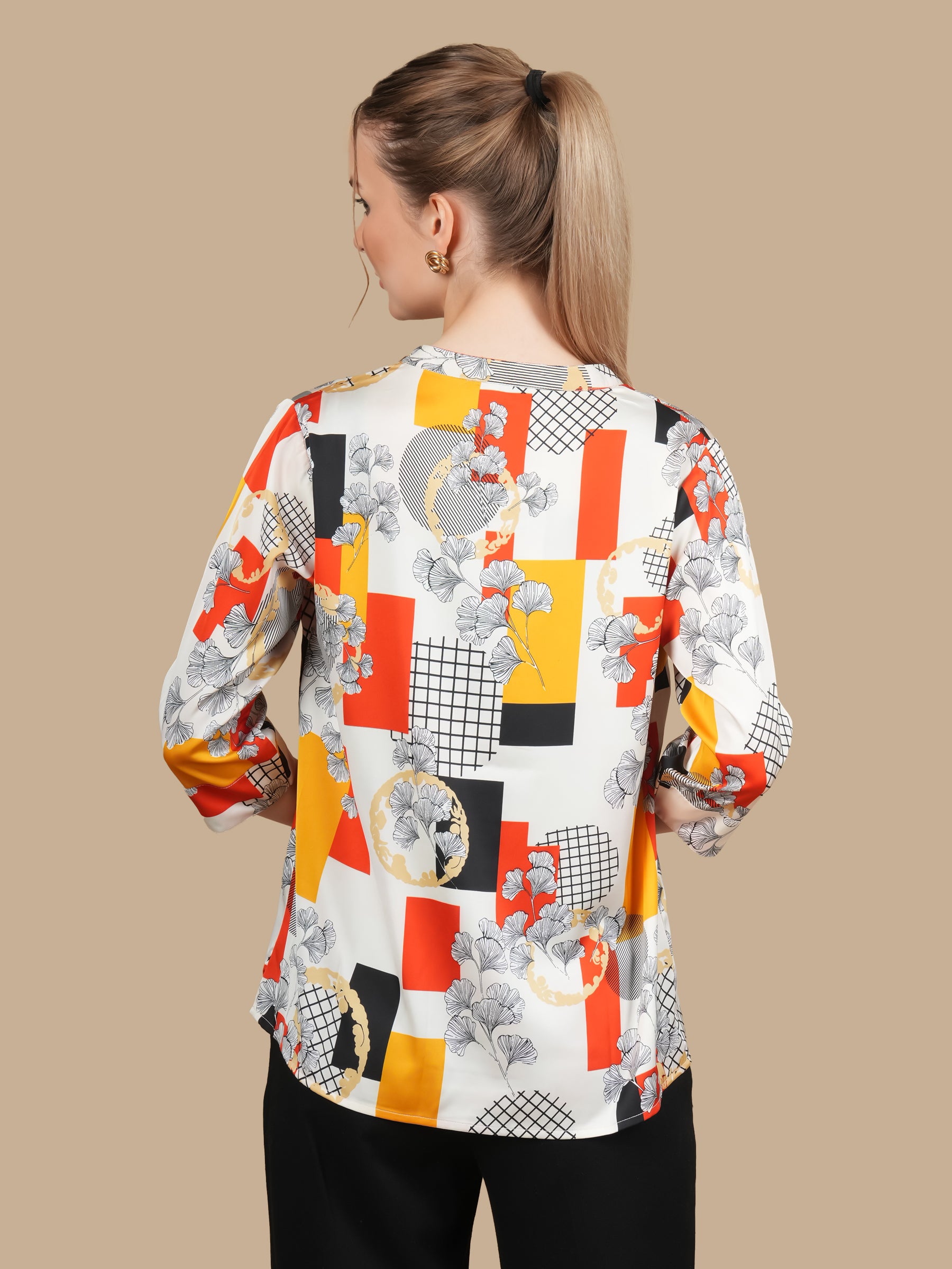 BOX PRINT MANGO TOP