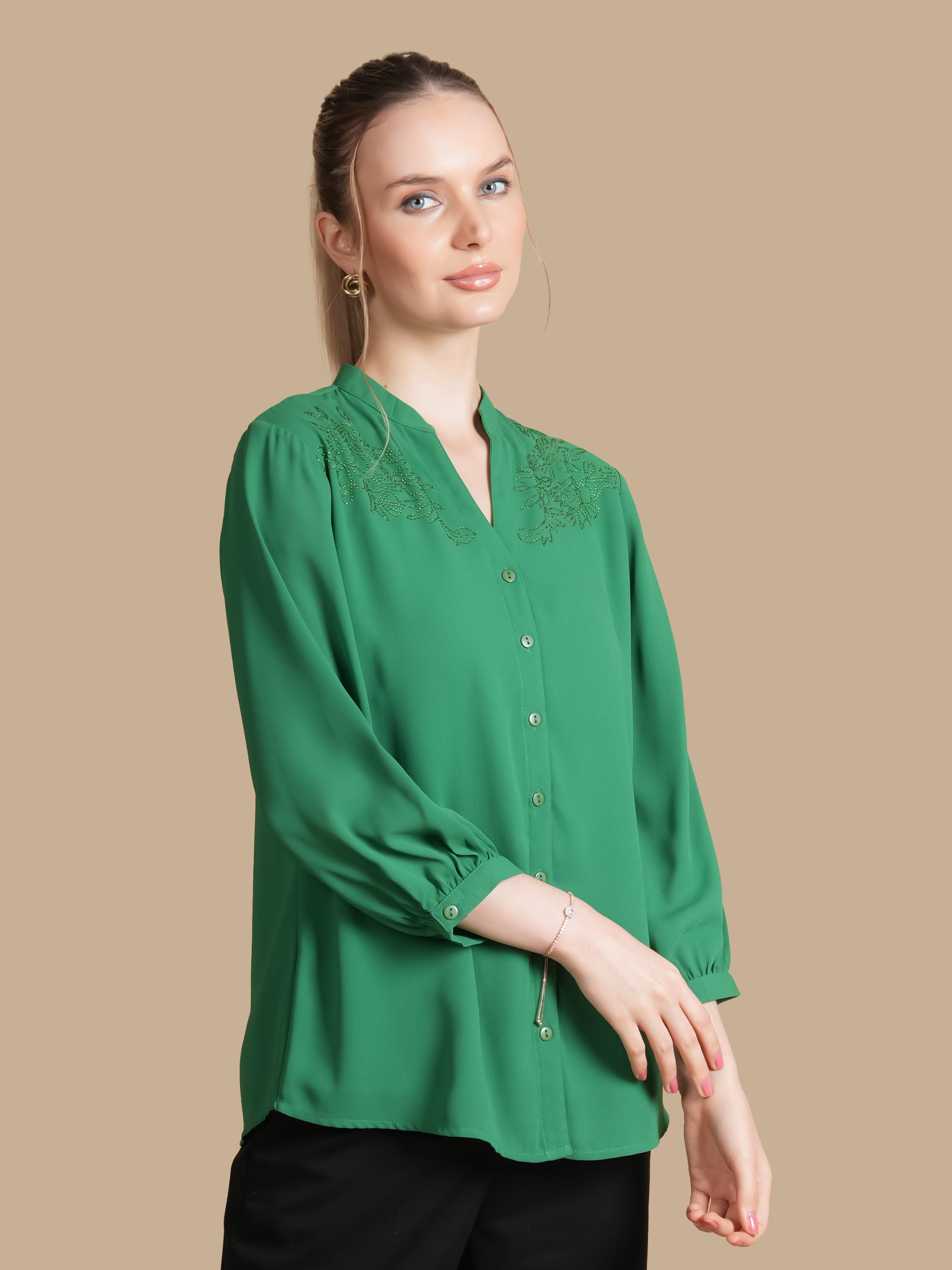 EMERALD SWAROSVKI TOP