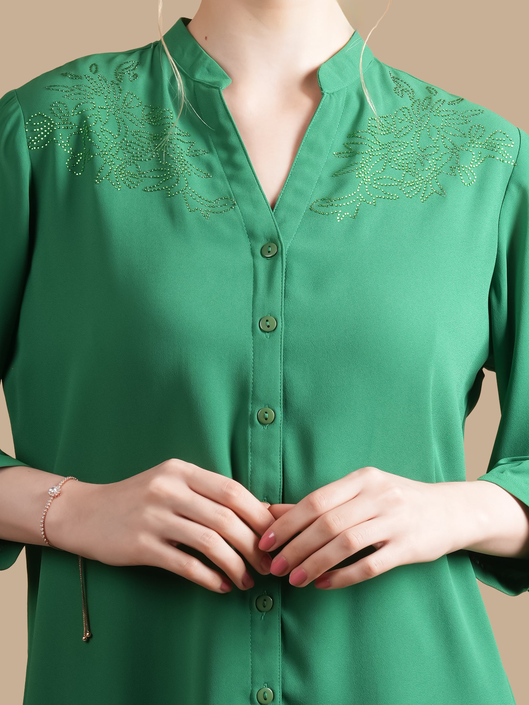 EMERALD SWAROSVKI TOP