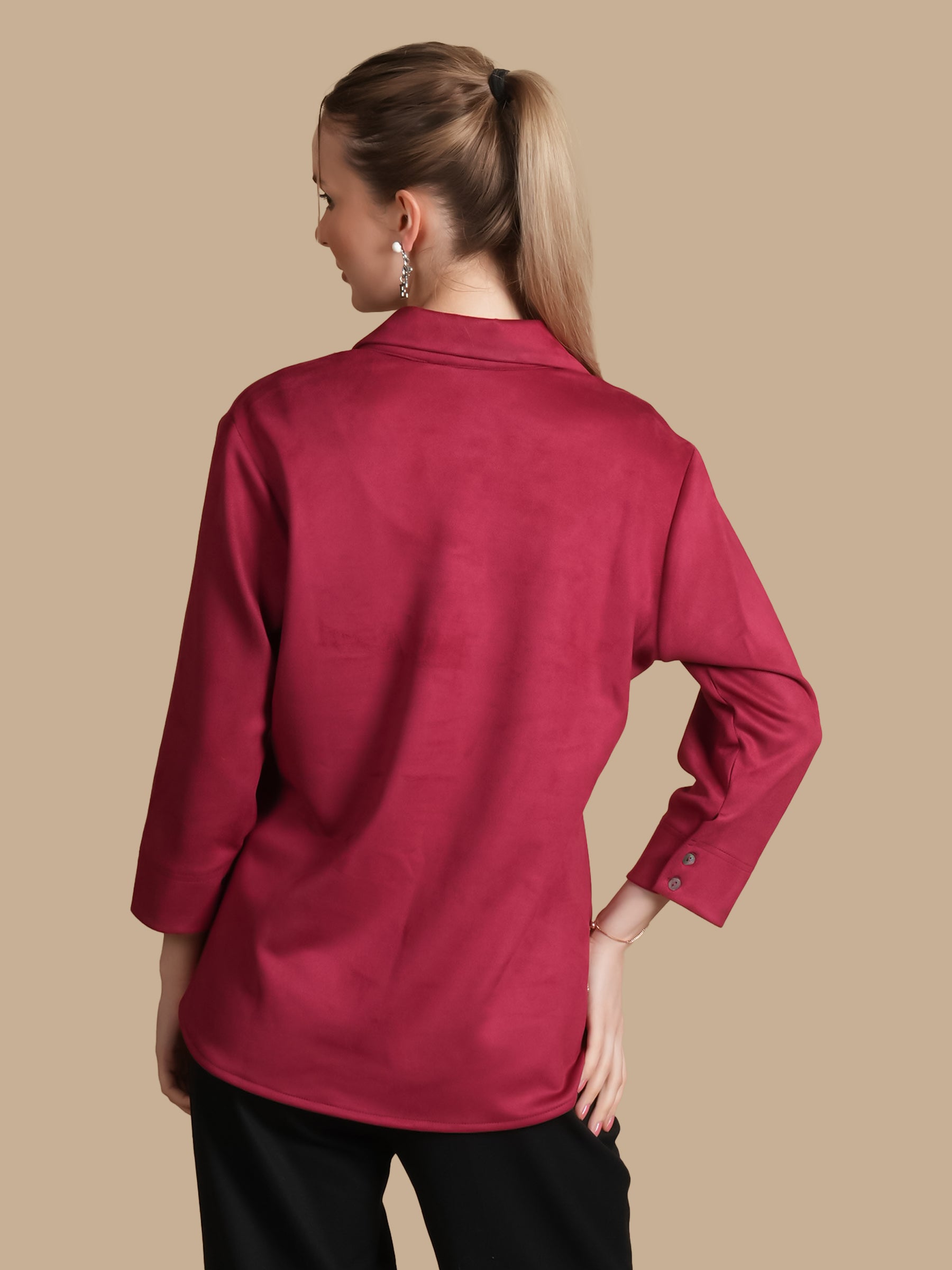 FERN SEQUINS MAROON SHIRT