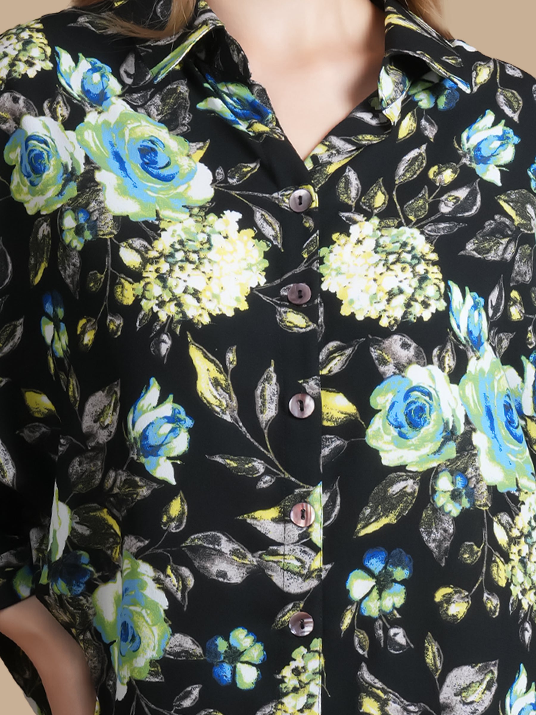 WILD ROSE SHIRT DRESS