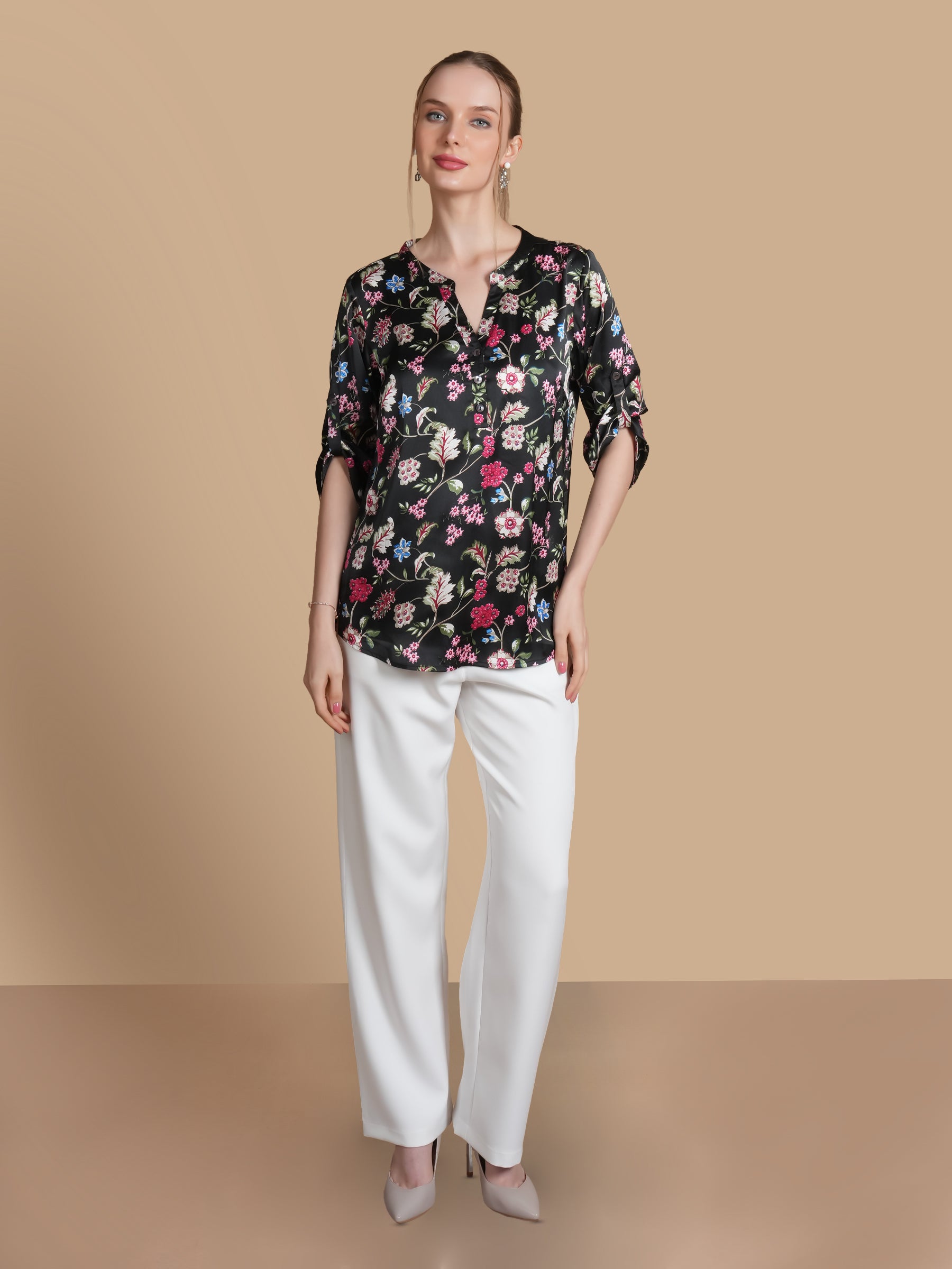 BLACK EDEN SATIN TOP