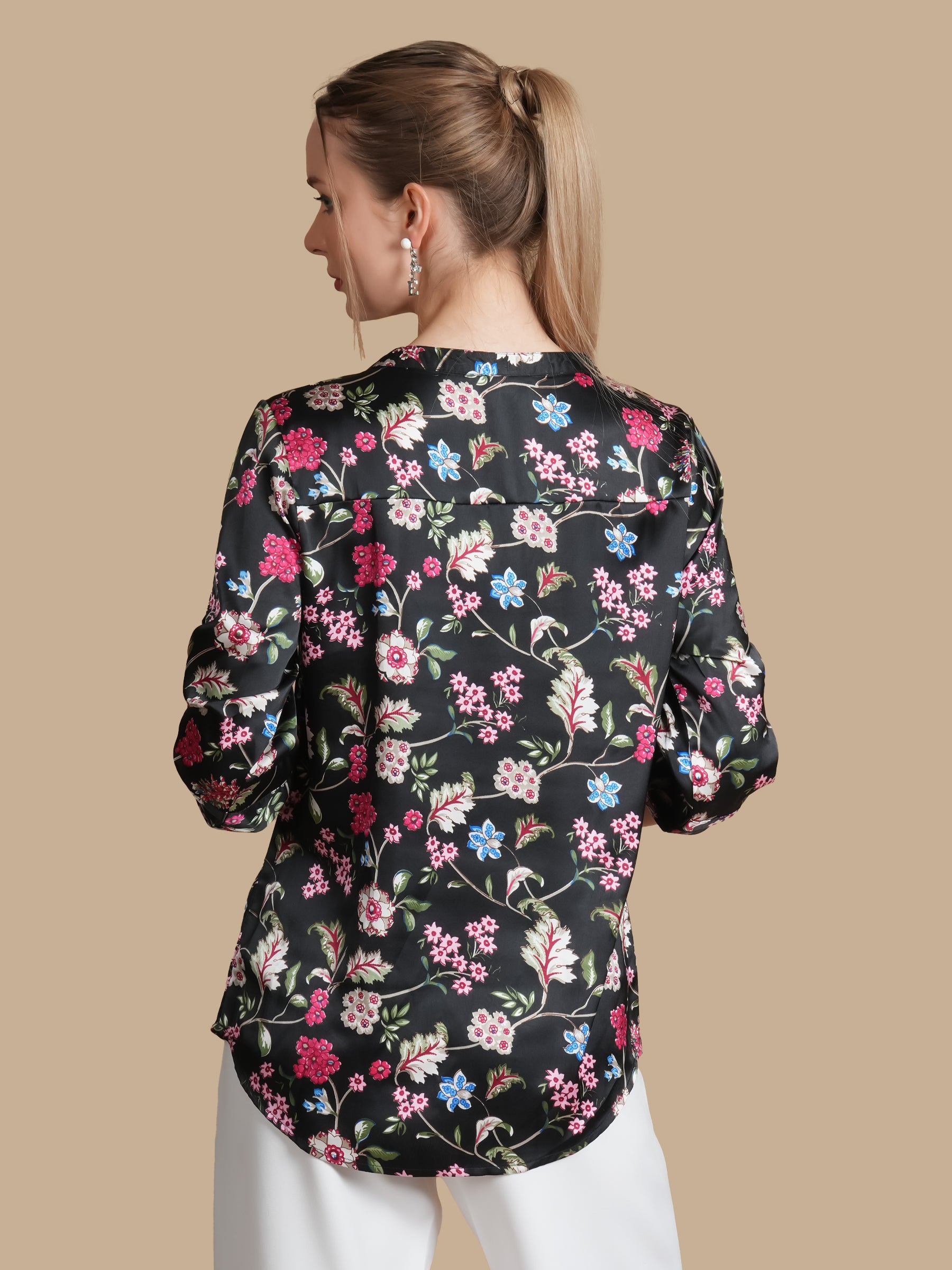 BLACK EDEN SATIN TOP