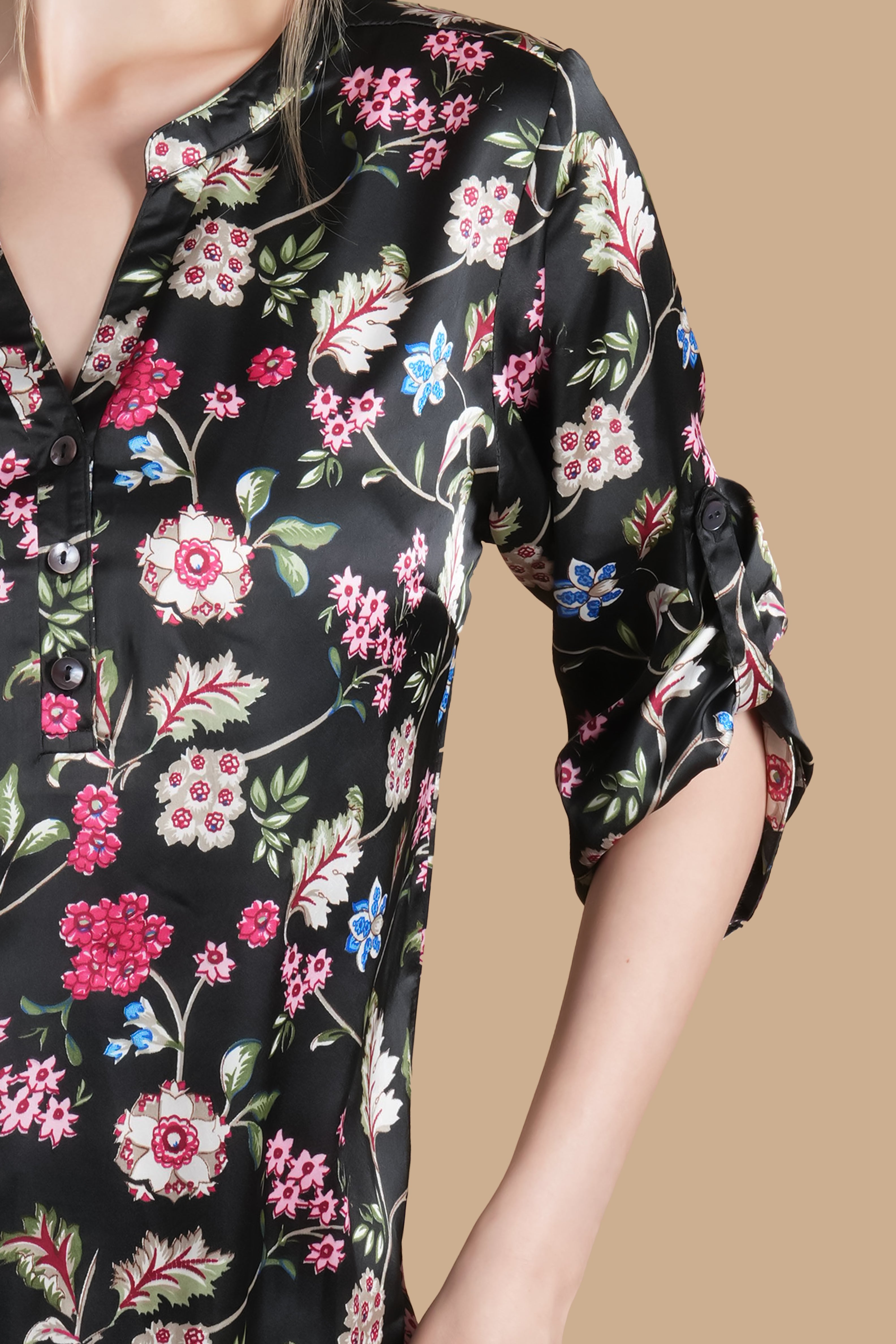 BLACK EDEN SATIN TOP