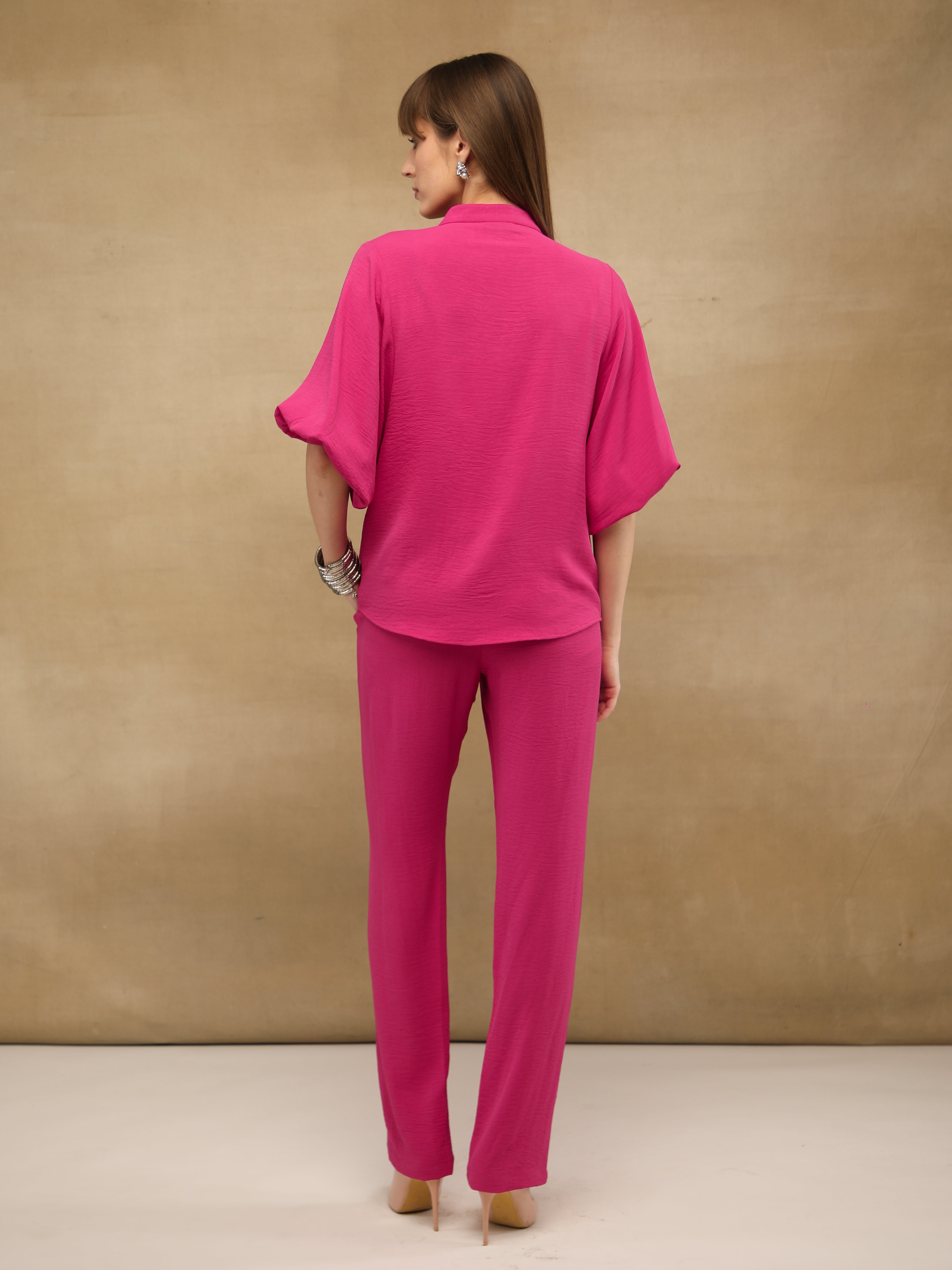 Drop Armhole Magenta Co-ord Set