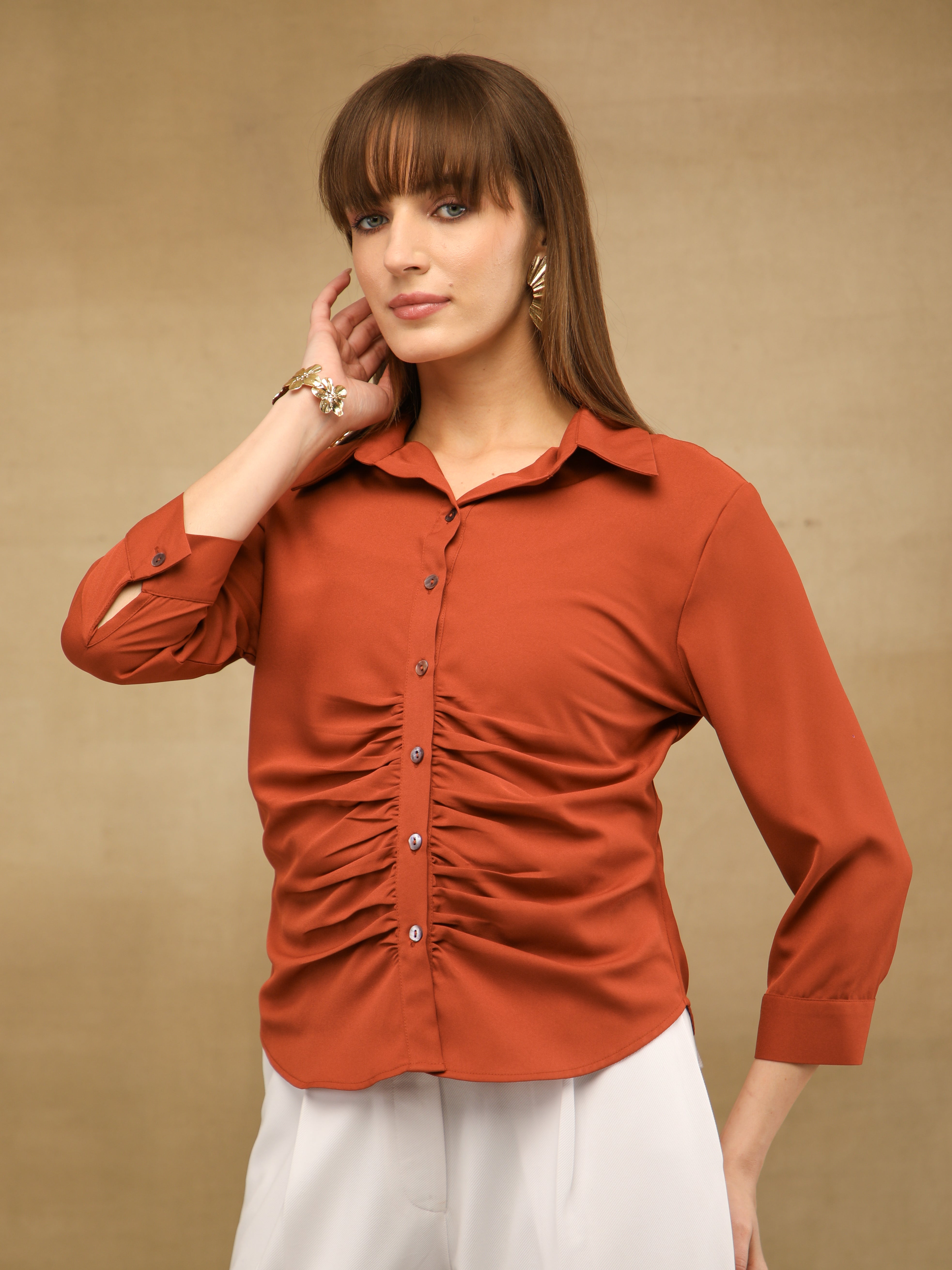 Ember Front Gathered Shirt