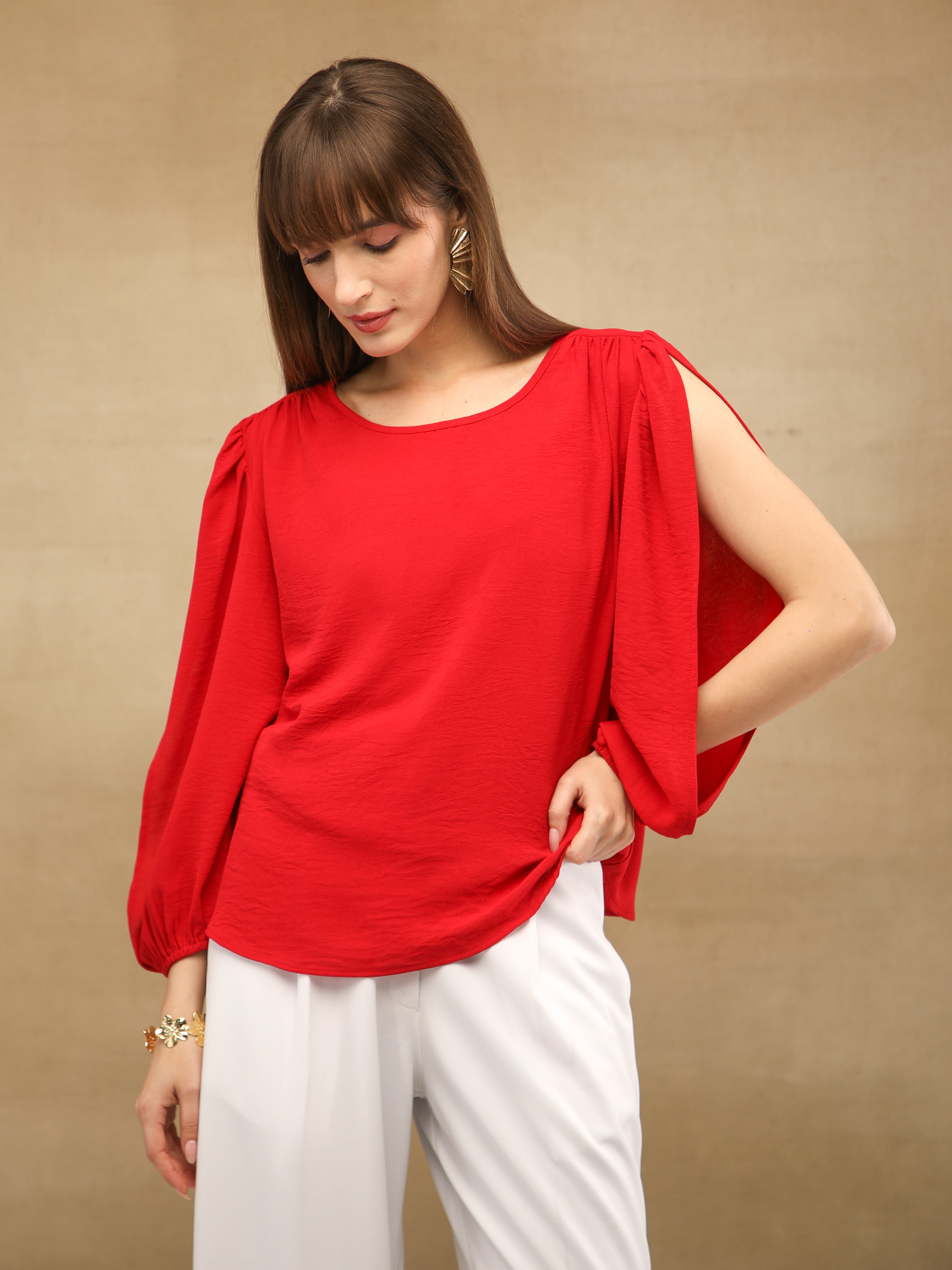 Scarlet Slit Sleeve Top