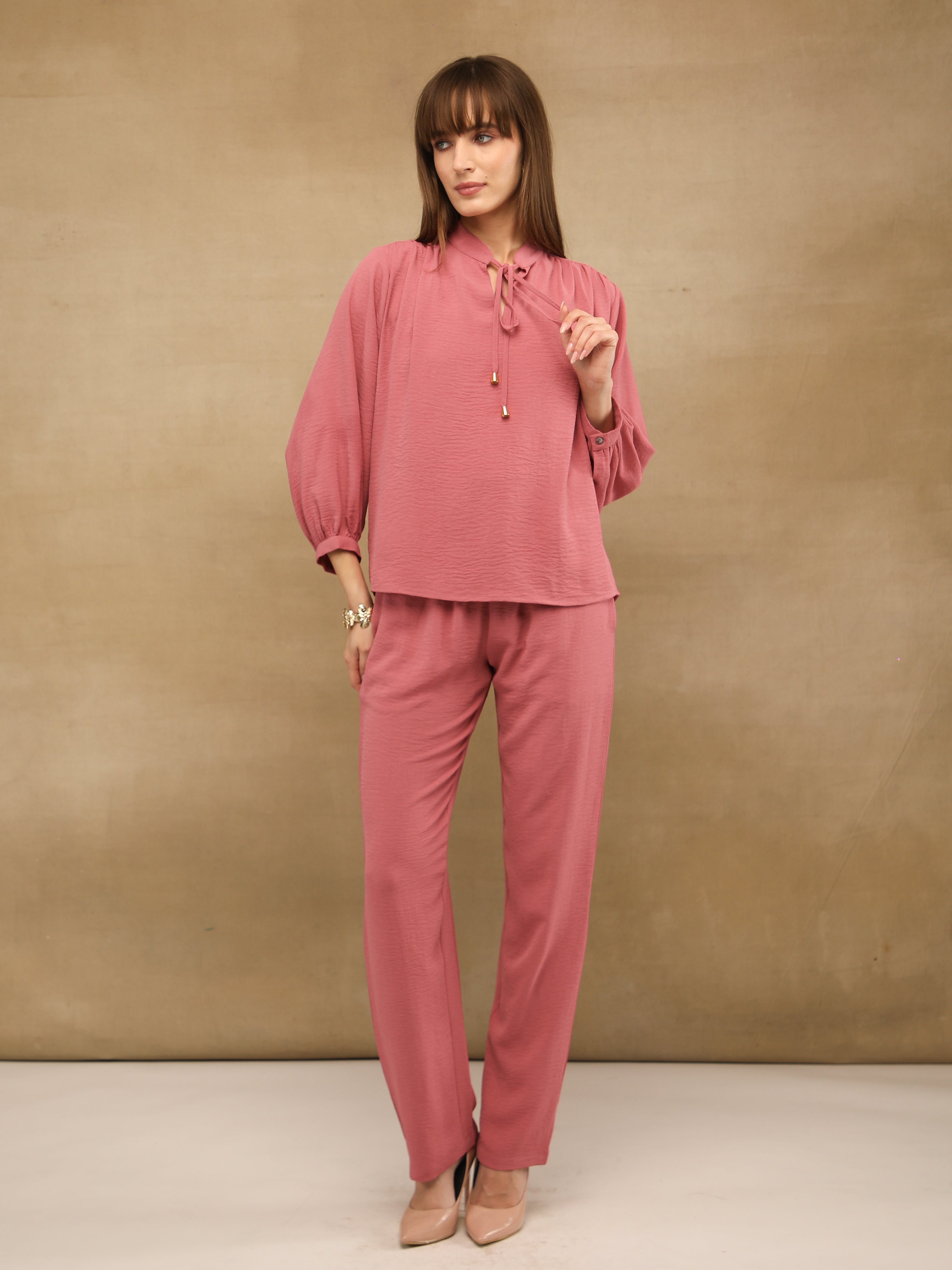 Tie Up Blush Pink Co-ord Set