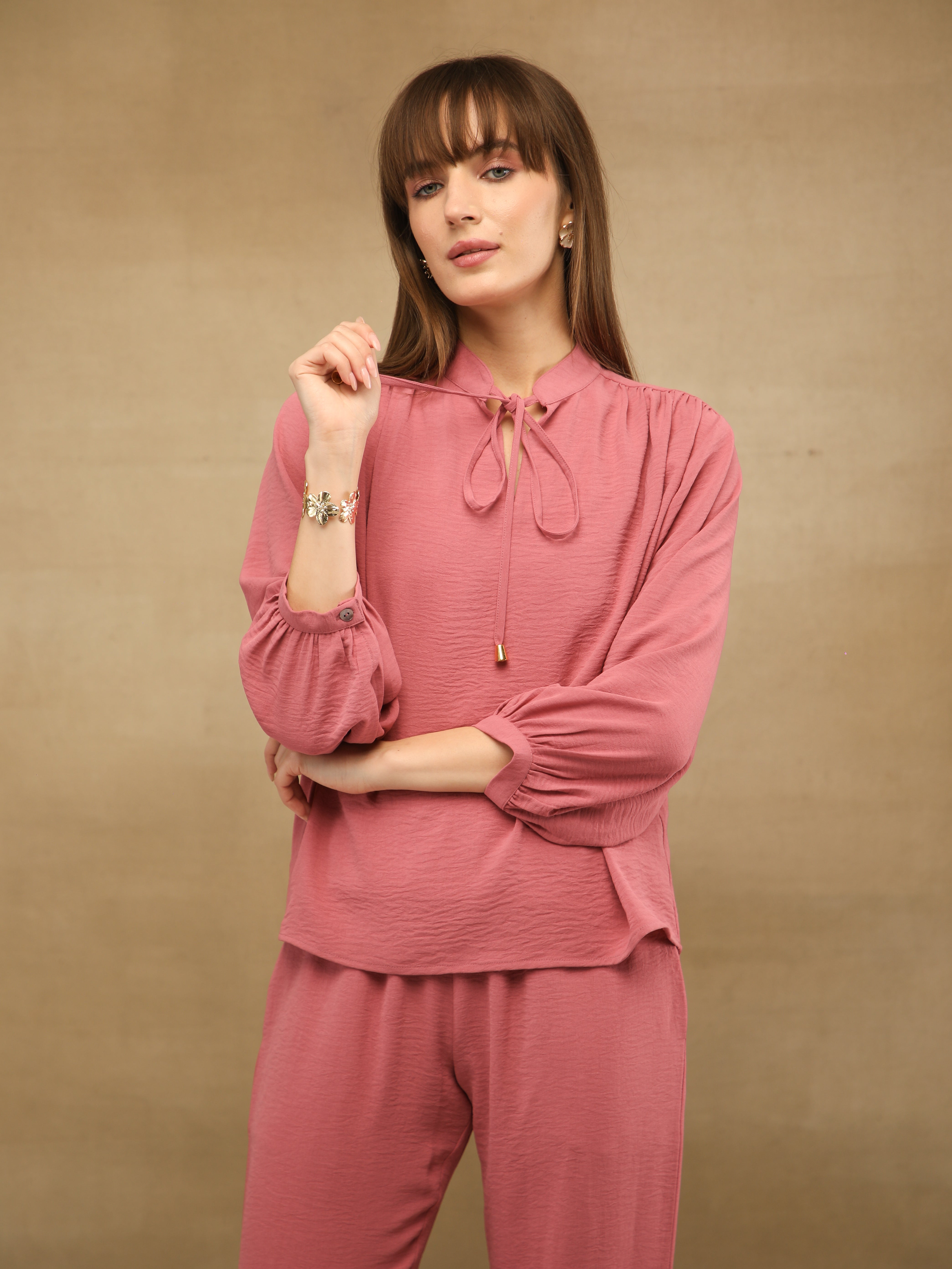 Tie Up Blush Pink Co-ord Set