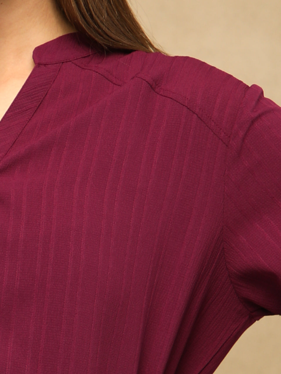 Textured Stripe Maroon Shirt