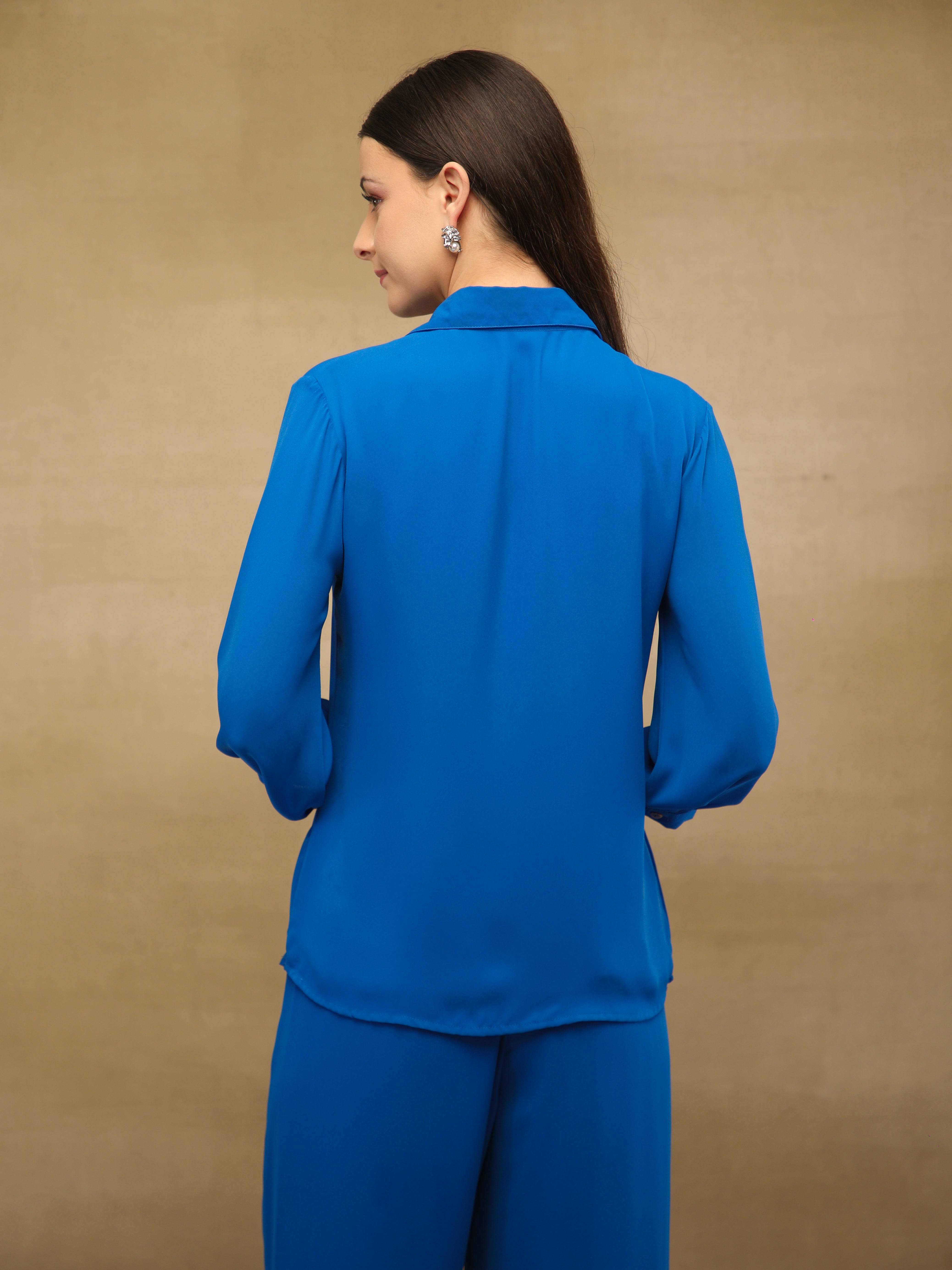 Royal Blue Butterfly Sequins Co-ord Set