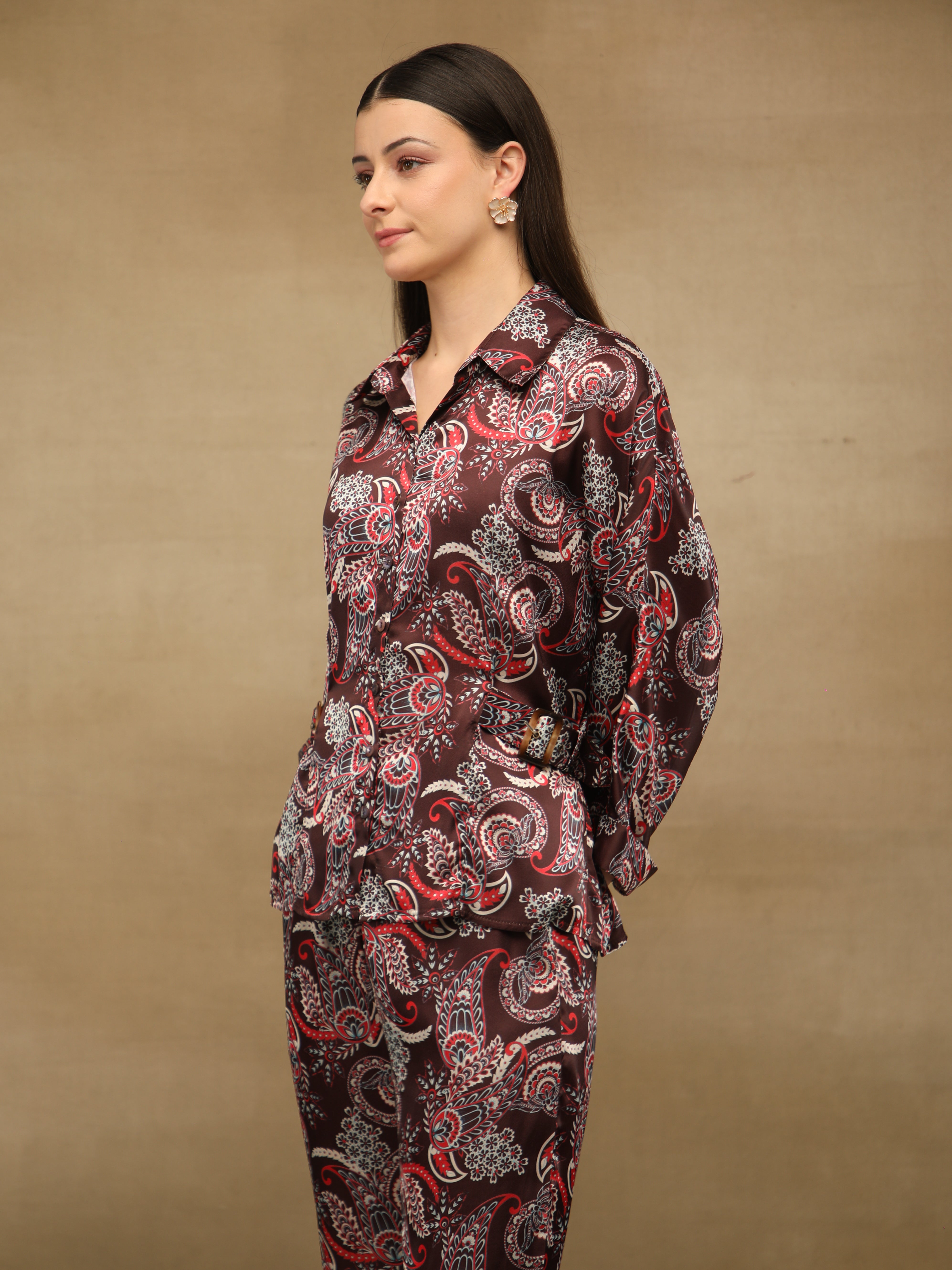 Paisley Buckle Detail Co-ord Set