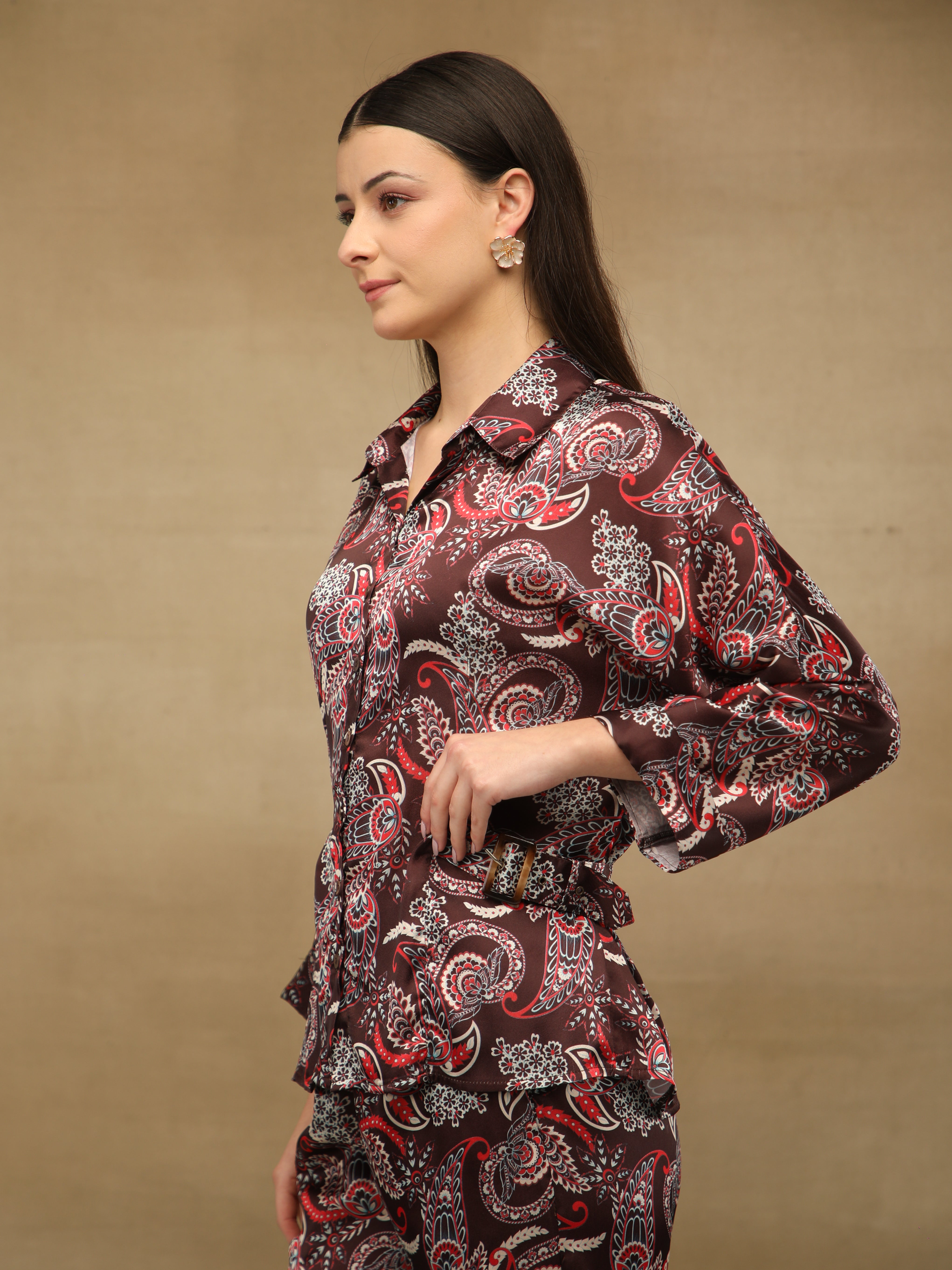 Paisley Buckle Detail Co-ord Set