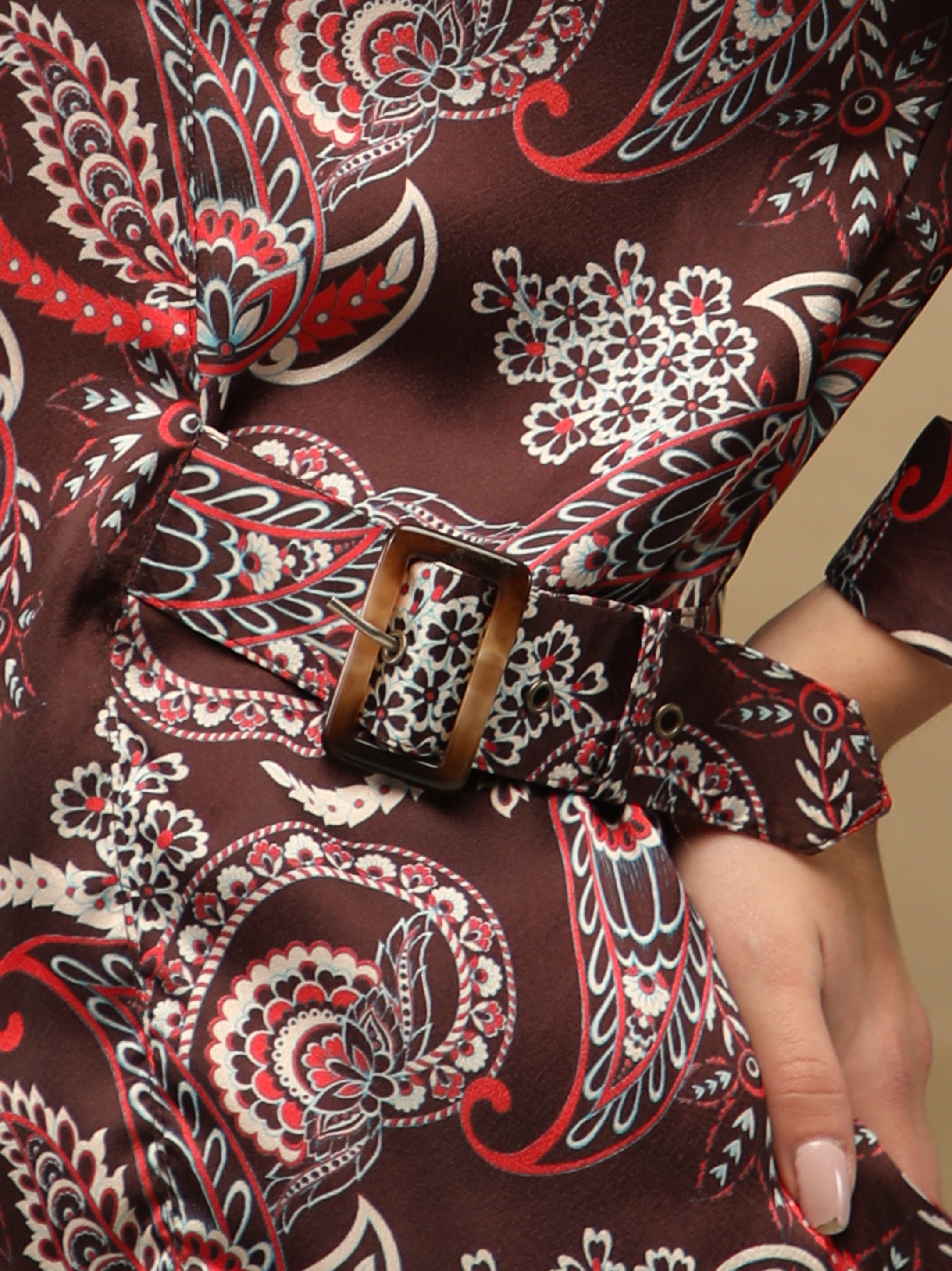 Paisley Buckle Detail Co-ord Set