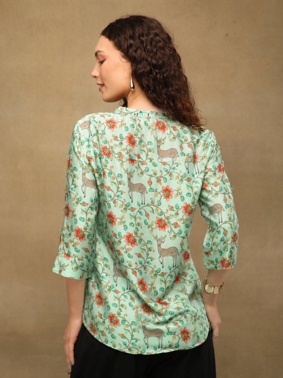 Mint Deer Print Top (Copy)