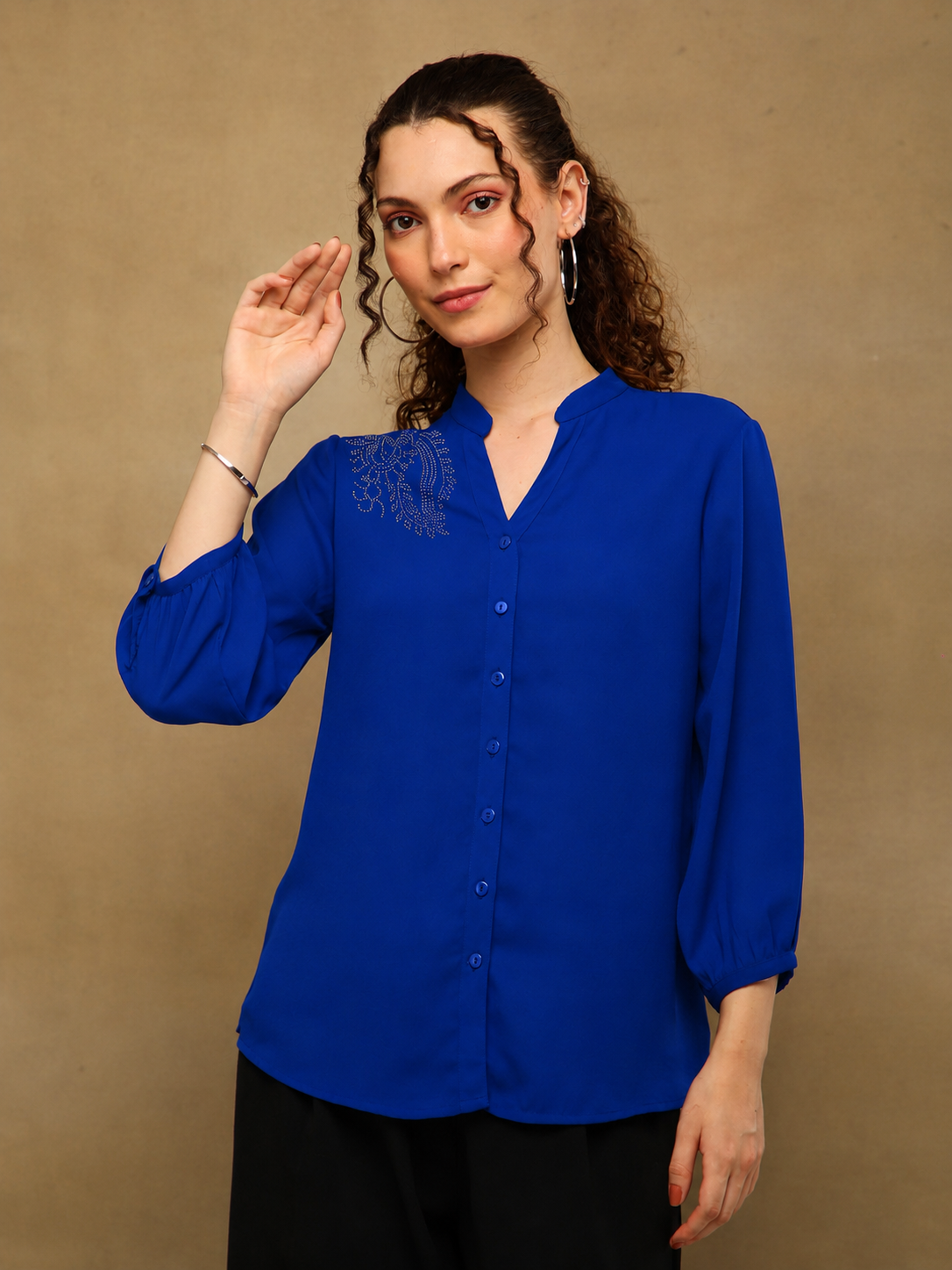 Royal Blue Rhinestone Shirt (Copy)