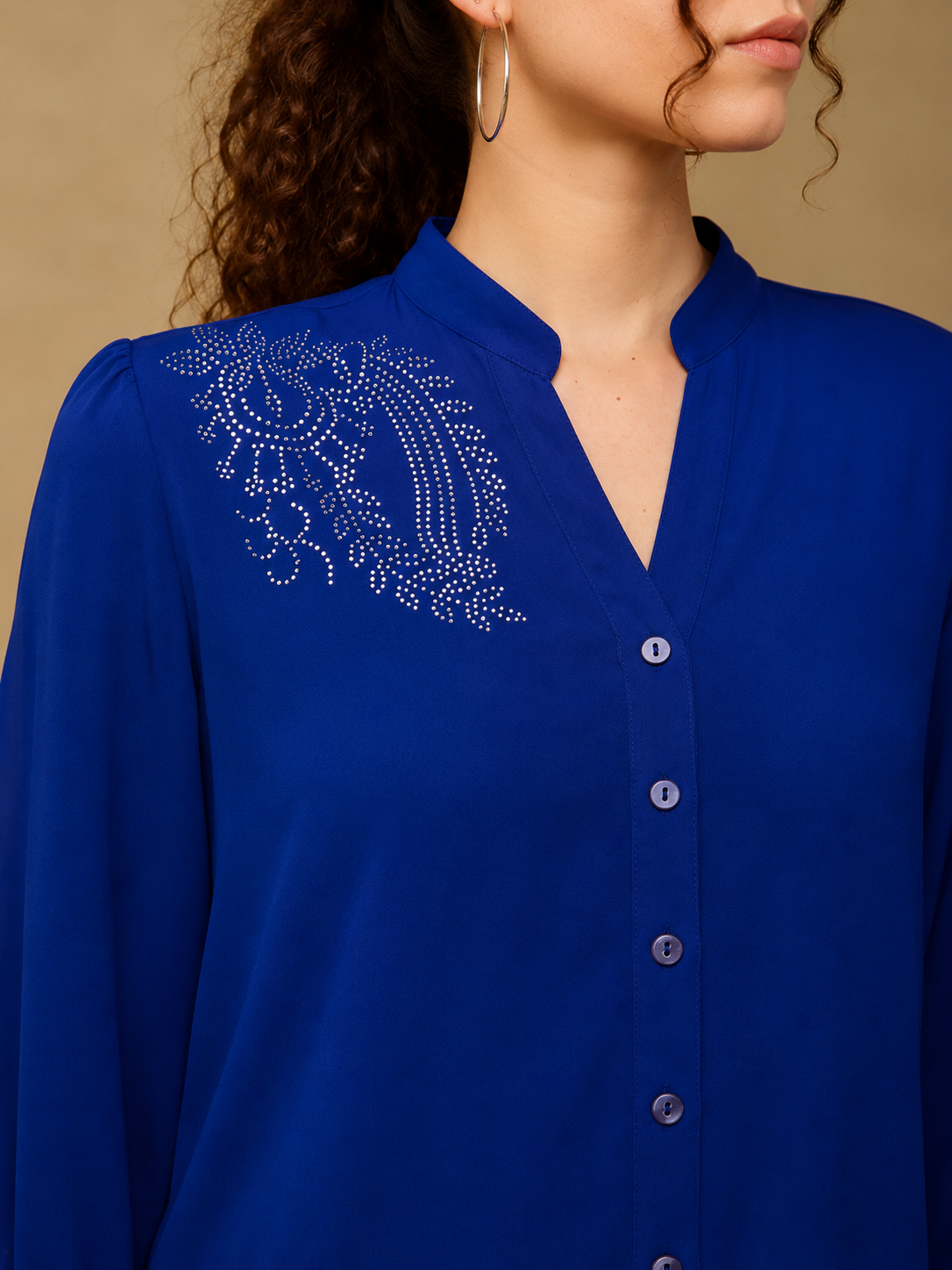 Royal Blue Rhinestone Shirt (Copy)