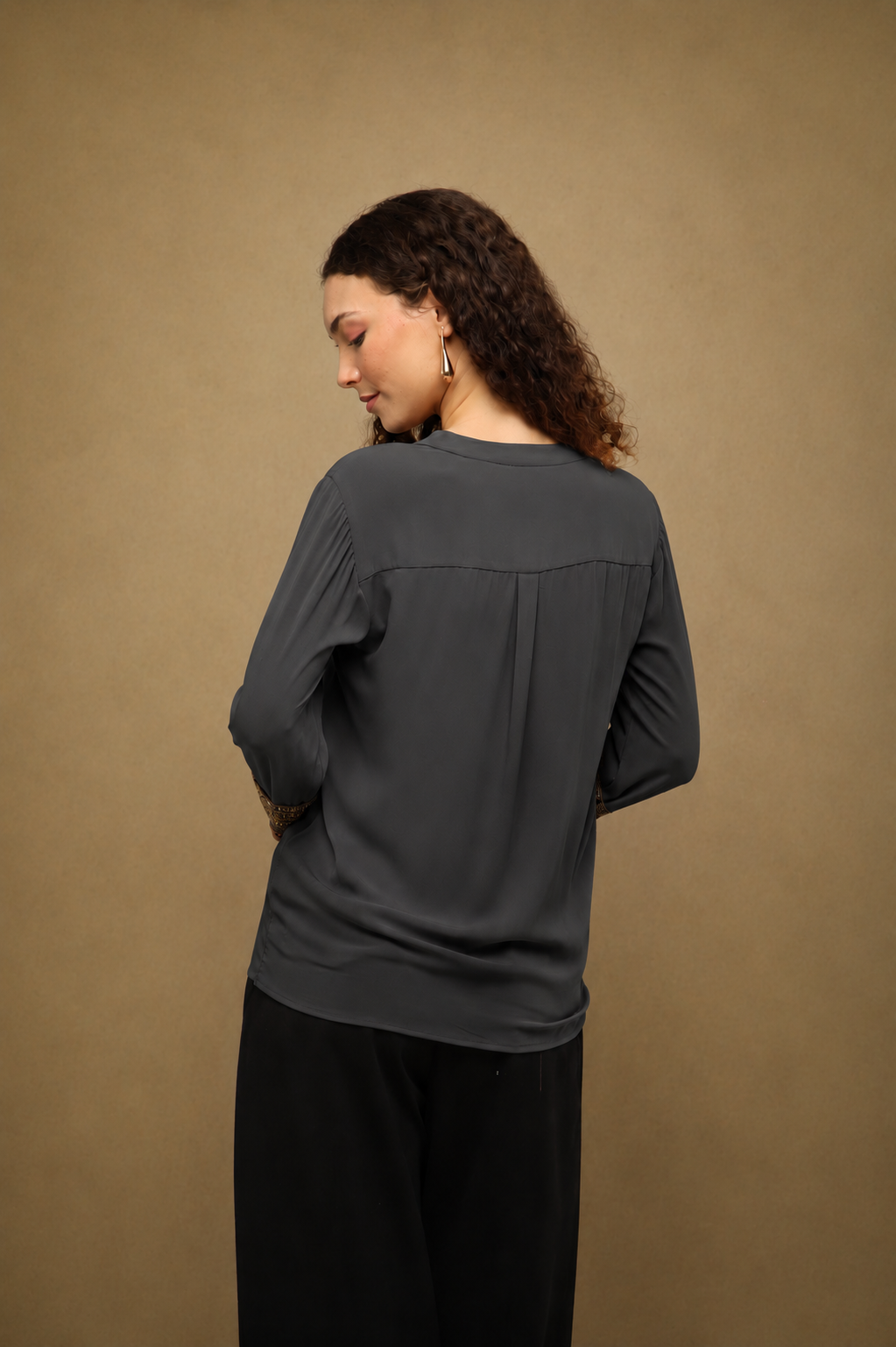 Dark Grey Embellished Top