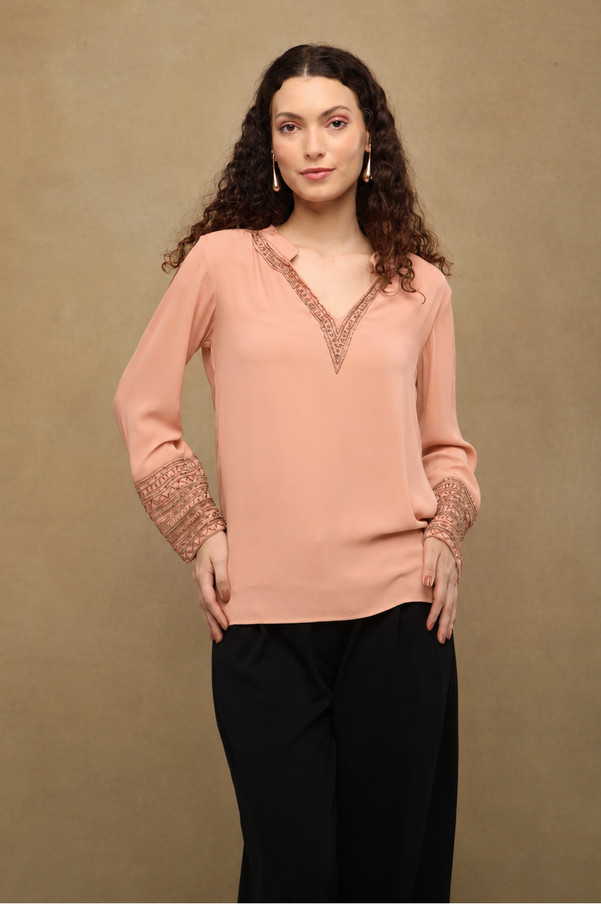 Light Pink  Embellished Top