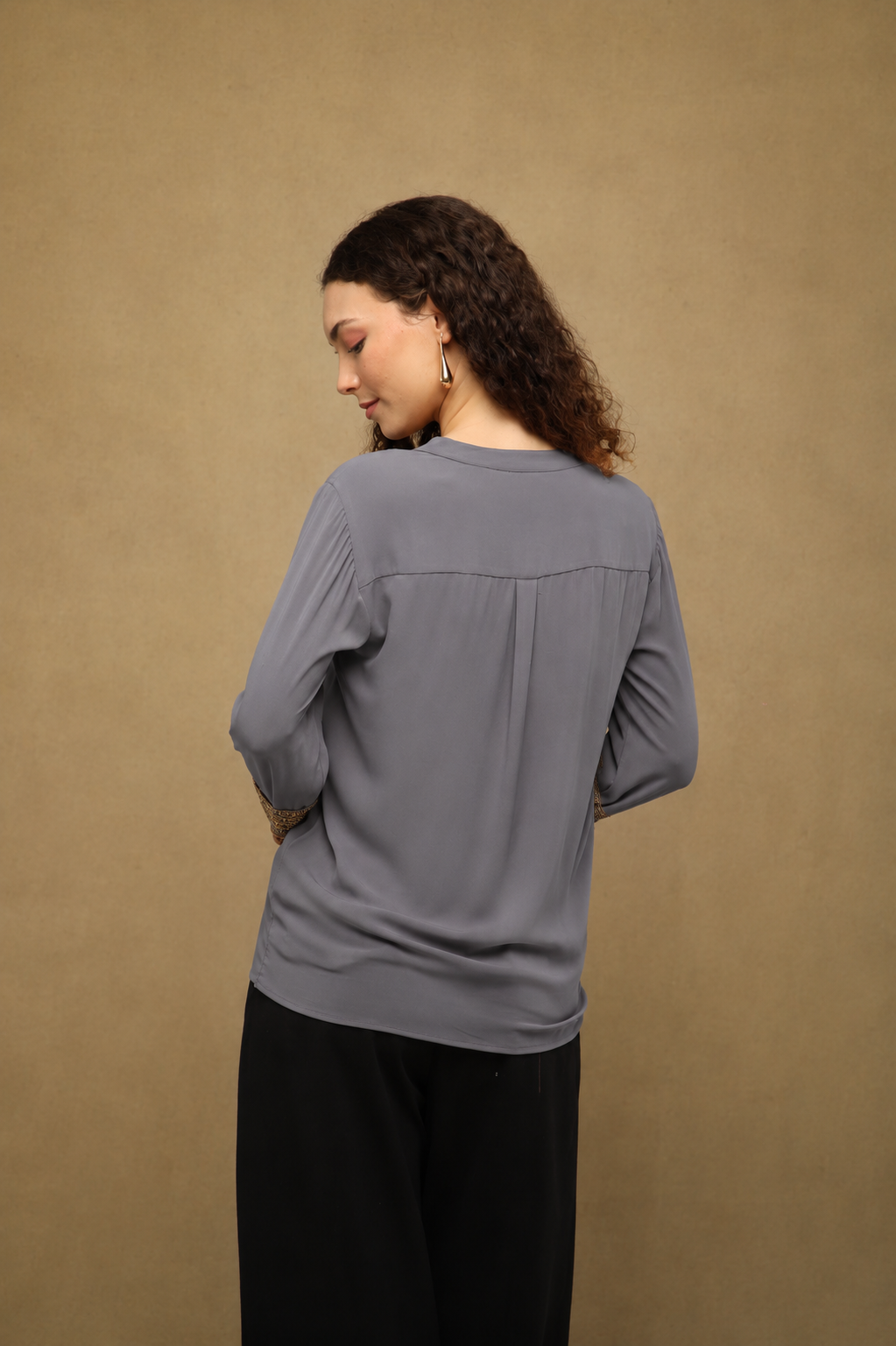 Charcoal Embellished Top