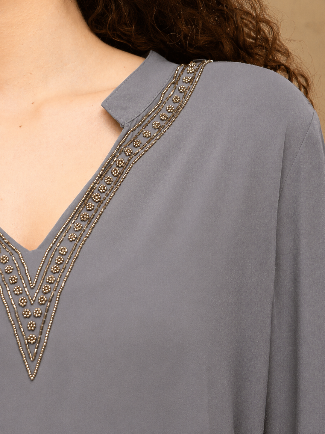 Charcoal Embellished Top
