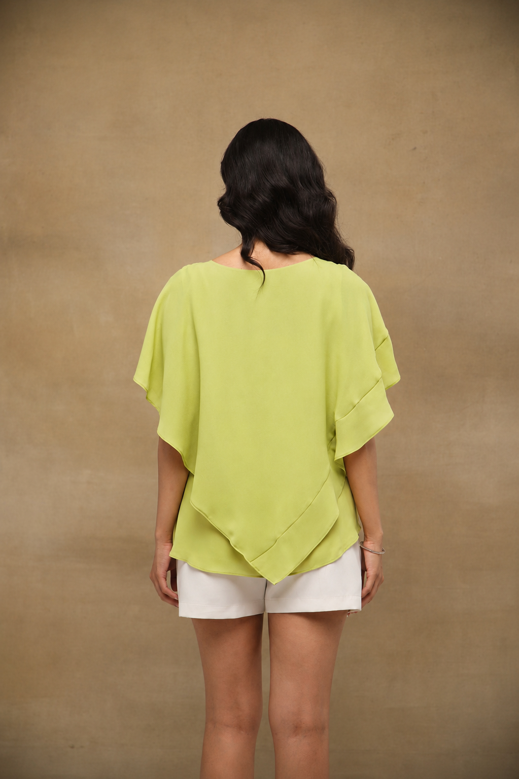 Lime Green Embellished Poncho