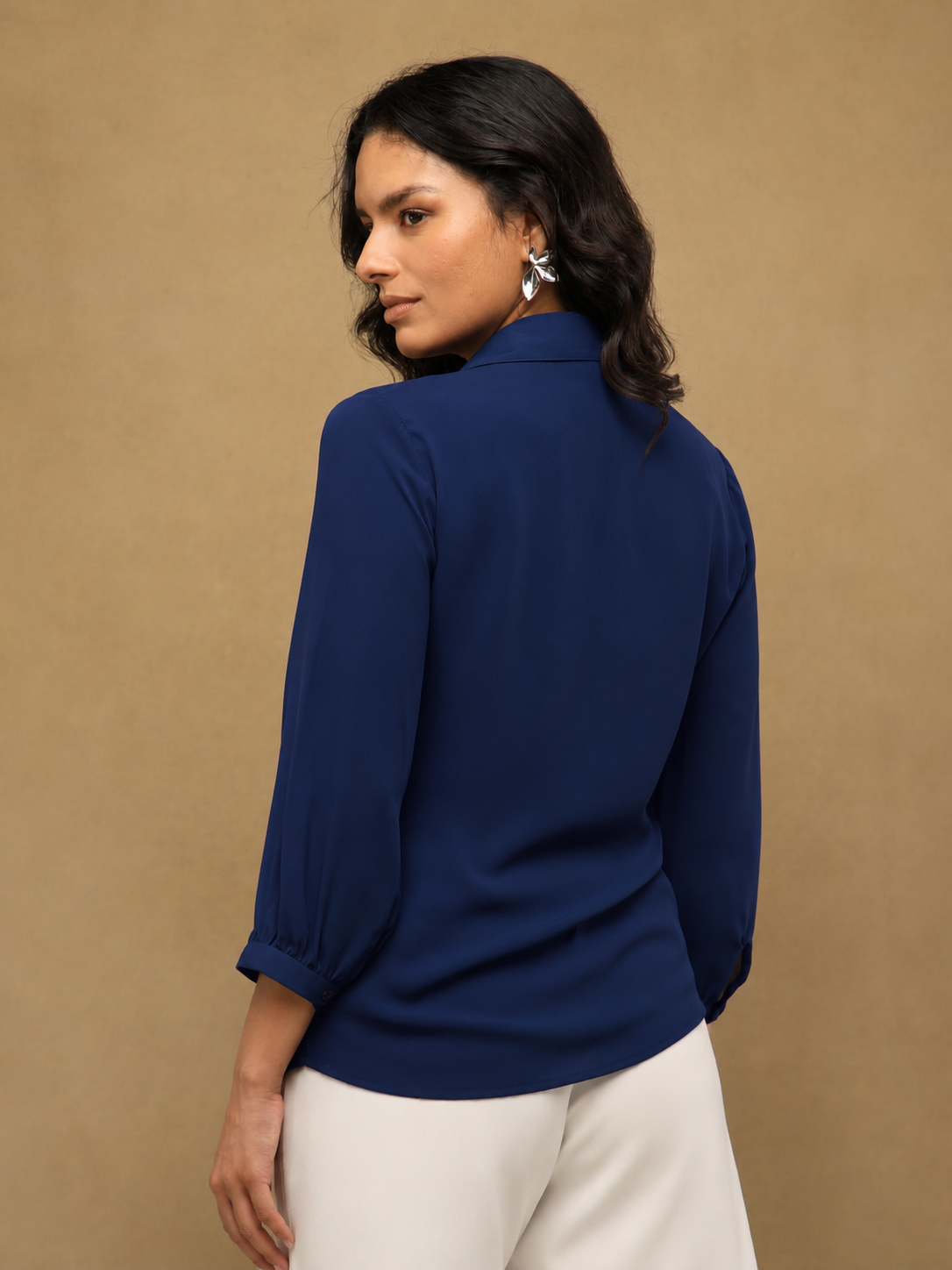 Butterfly Sequin Navy Shirt