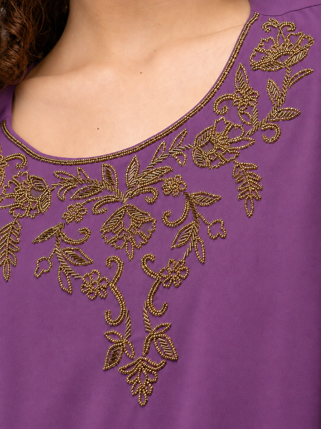 Purple Drape Embroidered Top