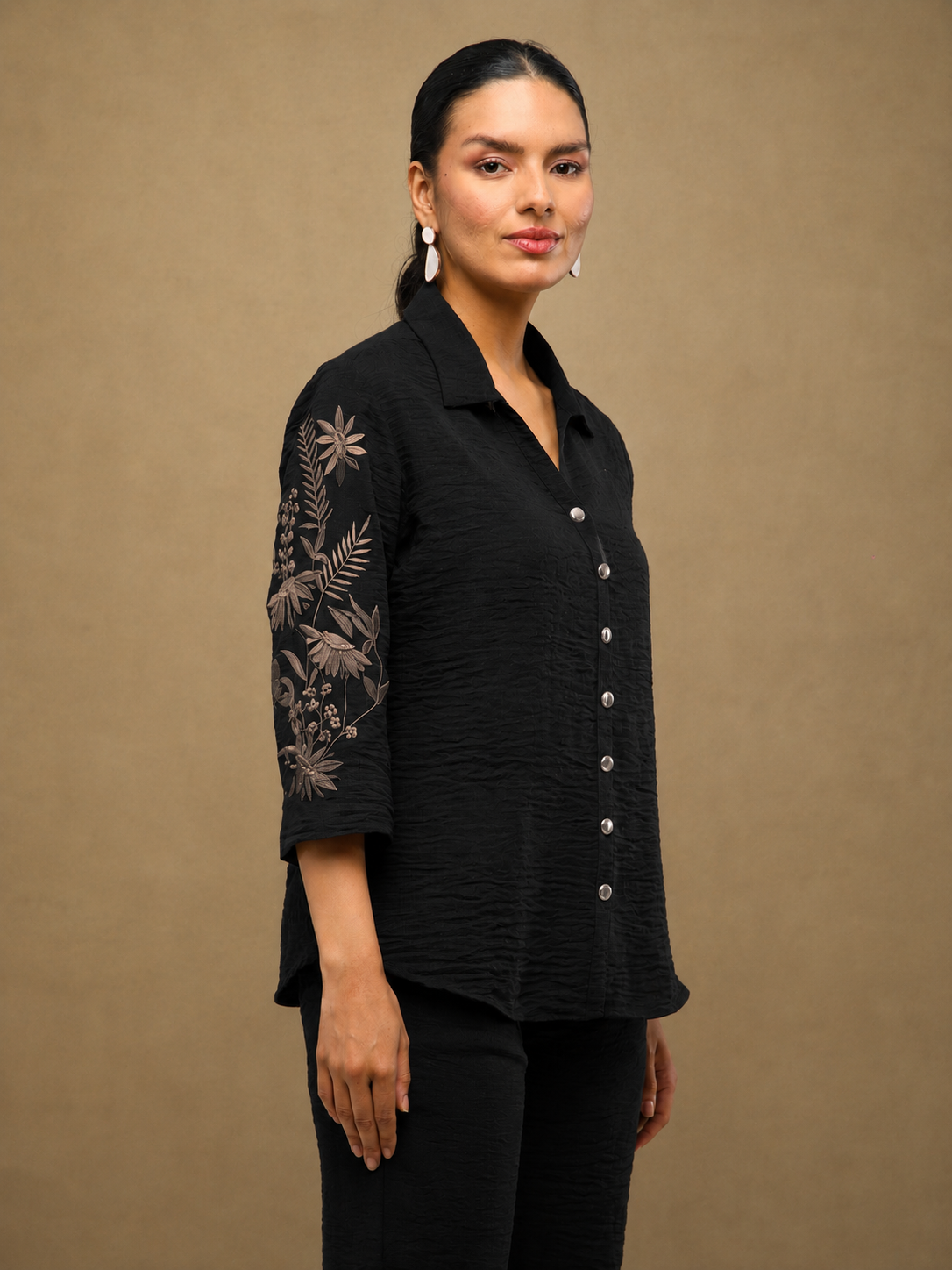 Black Embroidered Shirt (Copy)