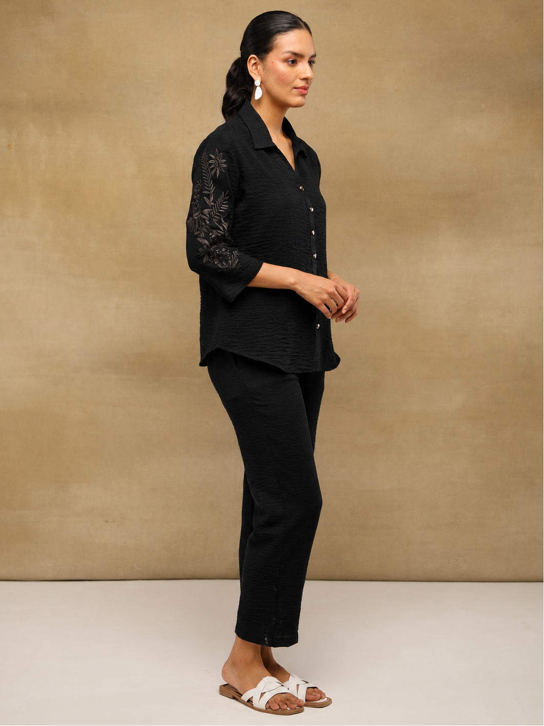 Black Embroidered Shirt
