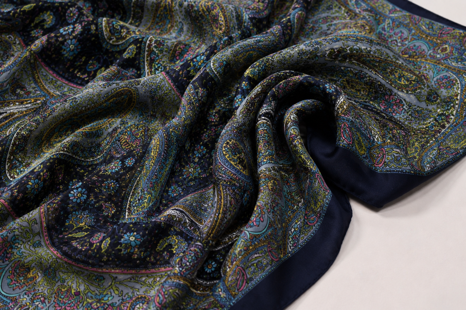 Sapphire Paisley Scarf