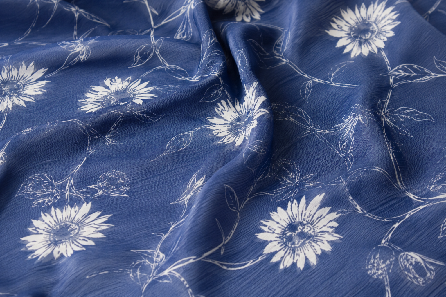 Indigo Wildflower Scarf