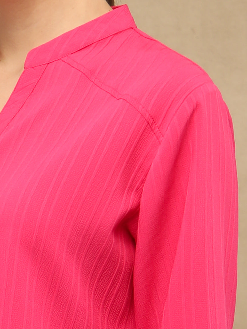 Textured Stripe Pink Shirt