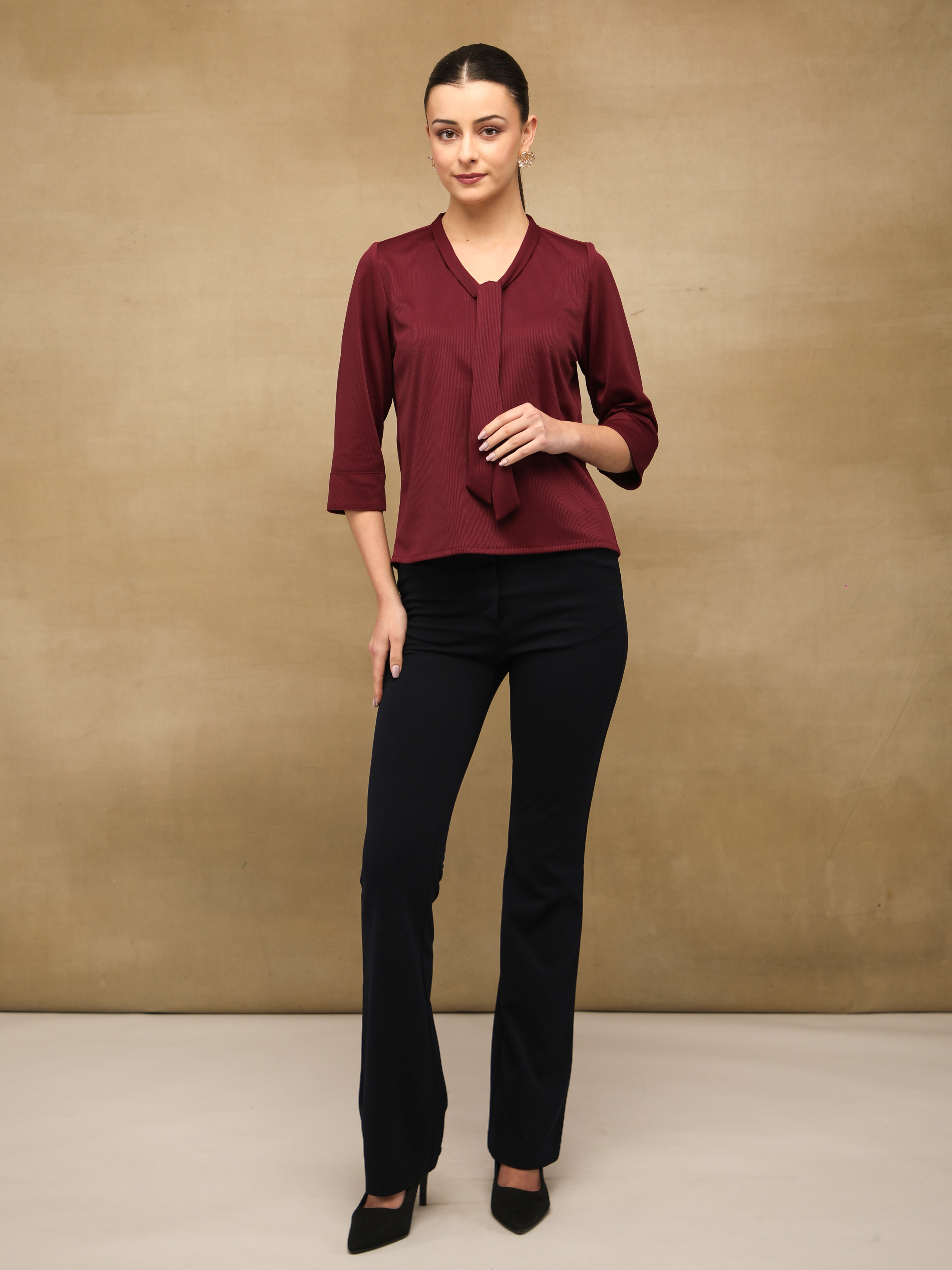 Front Tie Wine Top