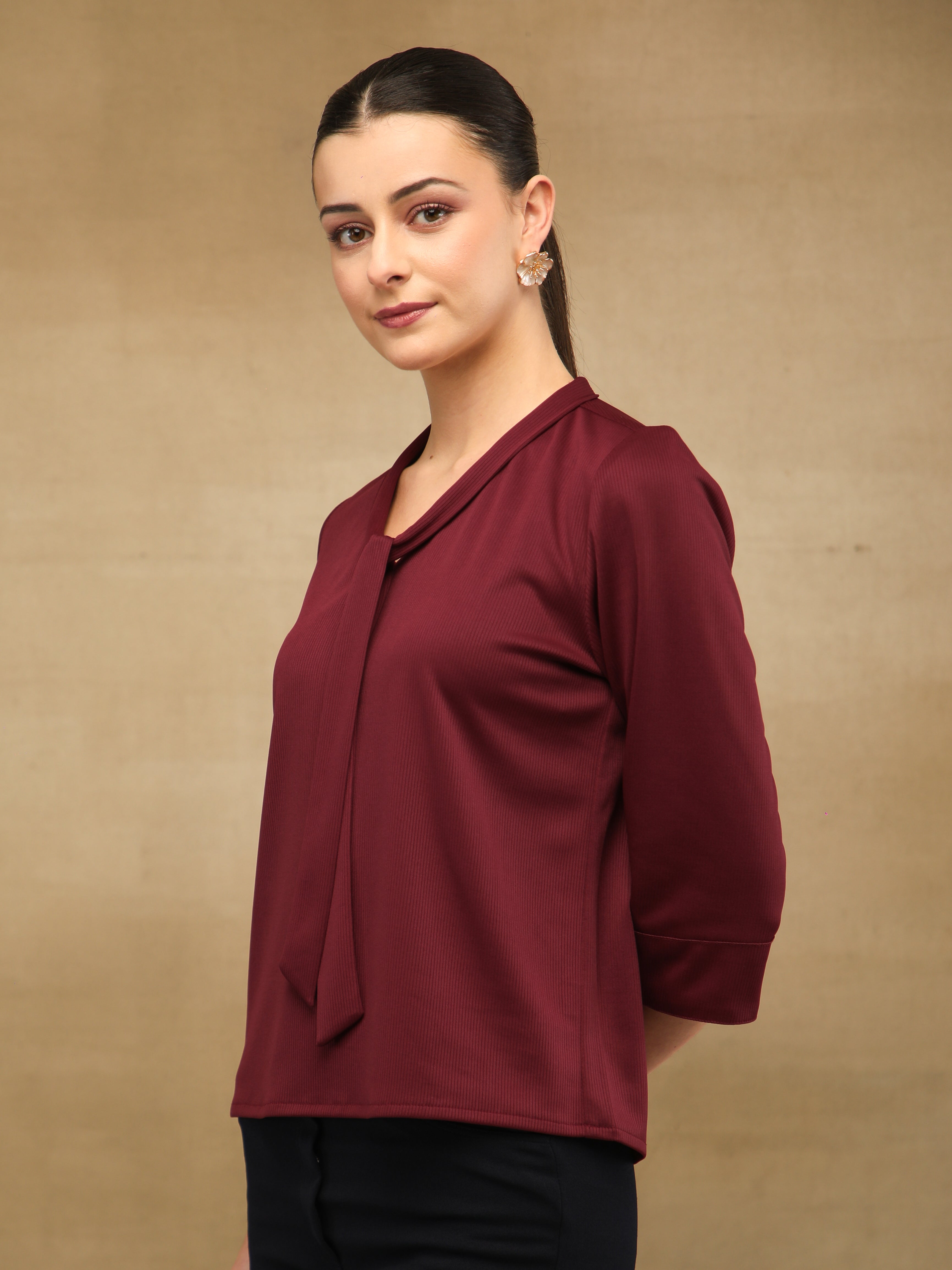 Front Tie Wine Top