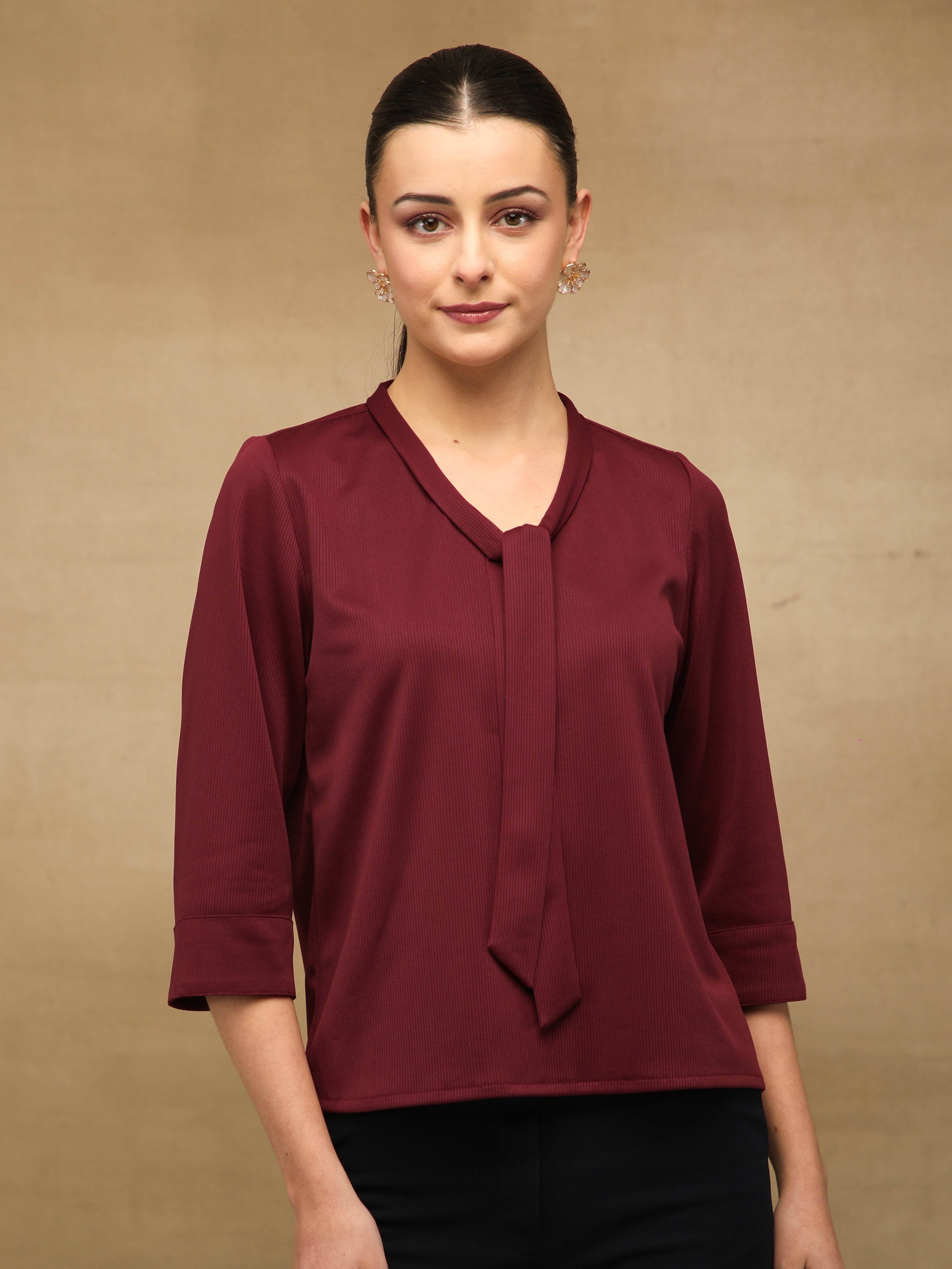 Front Tie Wine Top