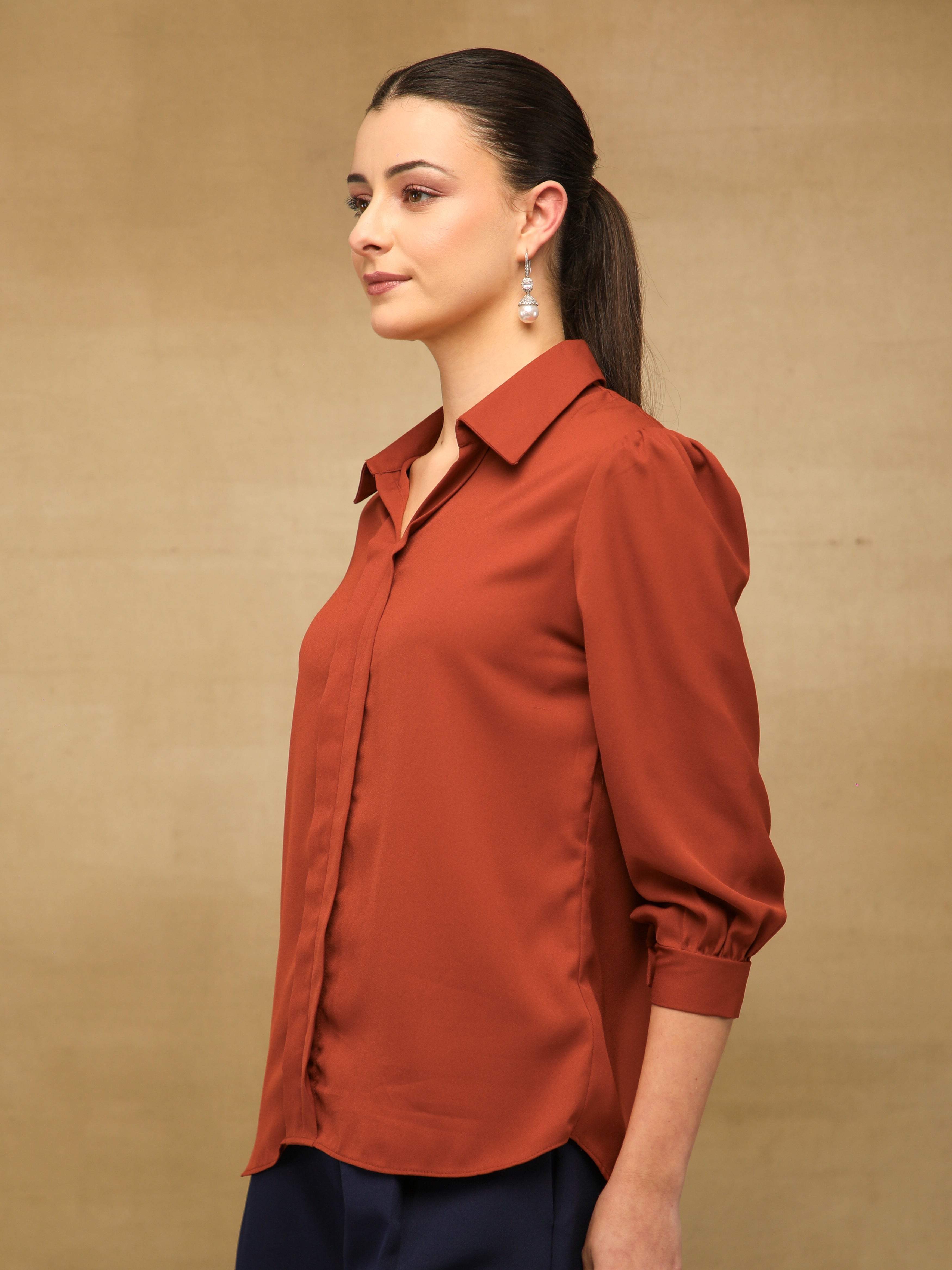 Rust Placket Top
