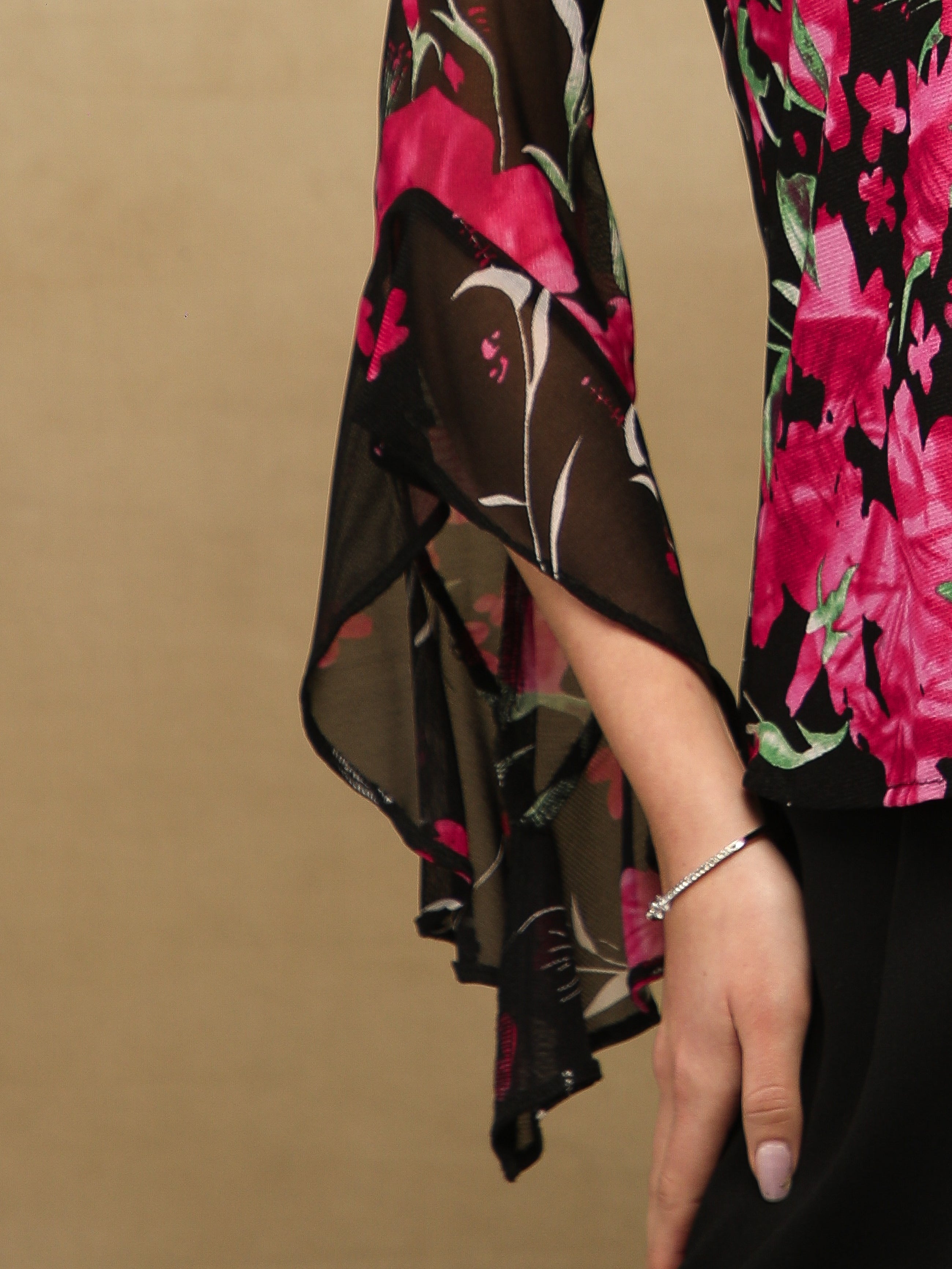 Fuchsia Bell Sleeve Top