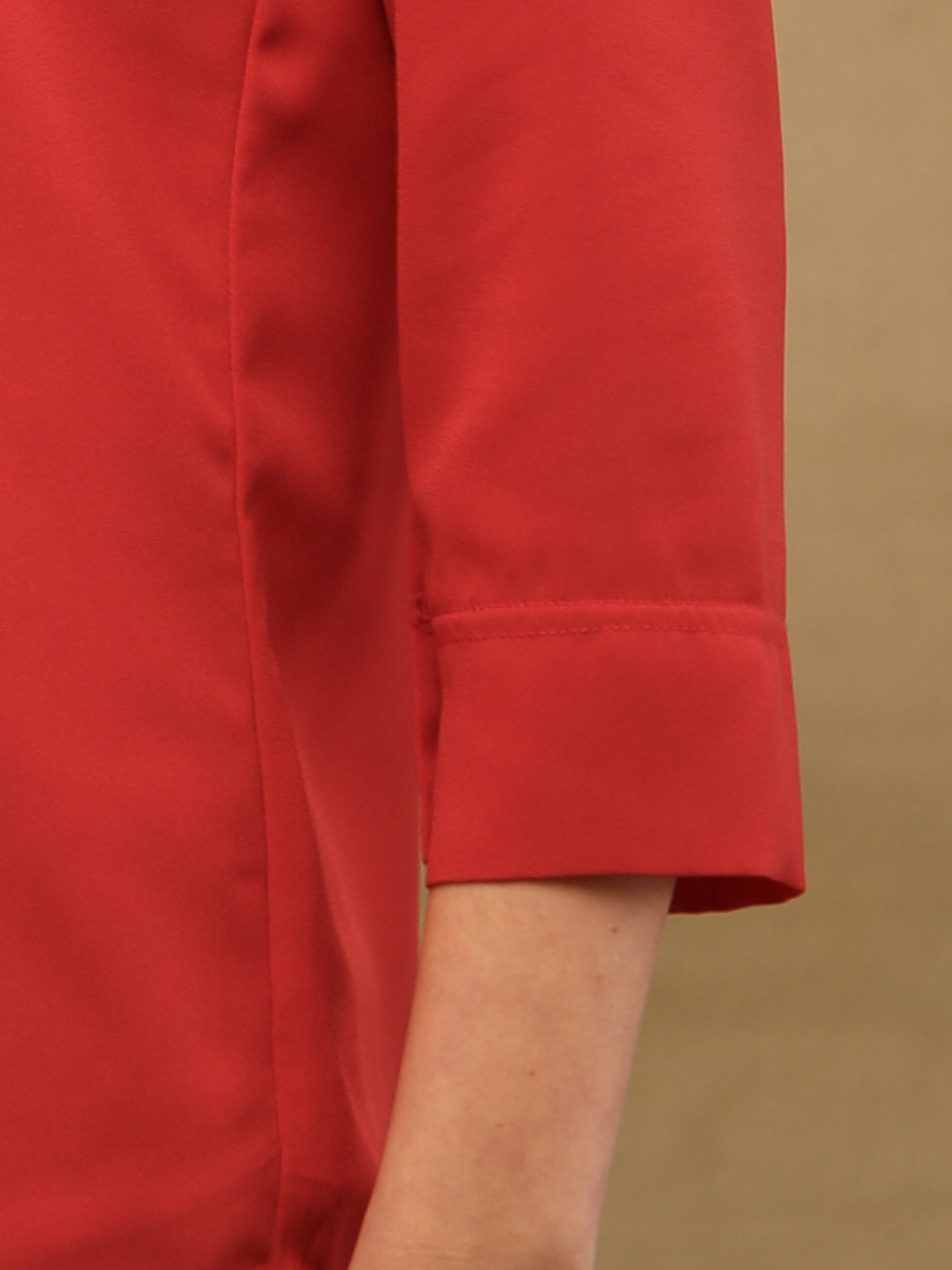 Fern Sequins Georgette Red Shirt