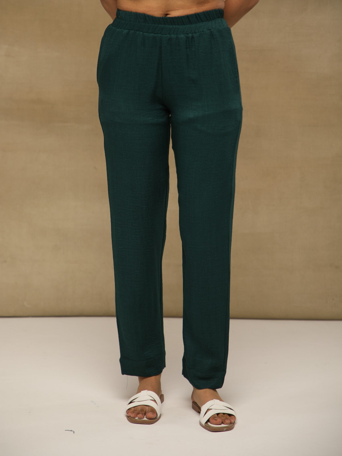 Bottle Green Swarovski Linen Co-ord Set