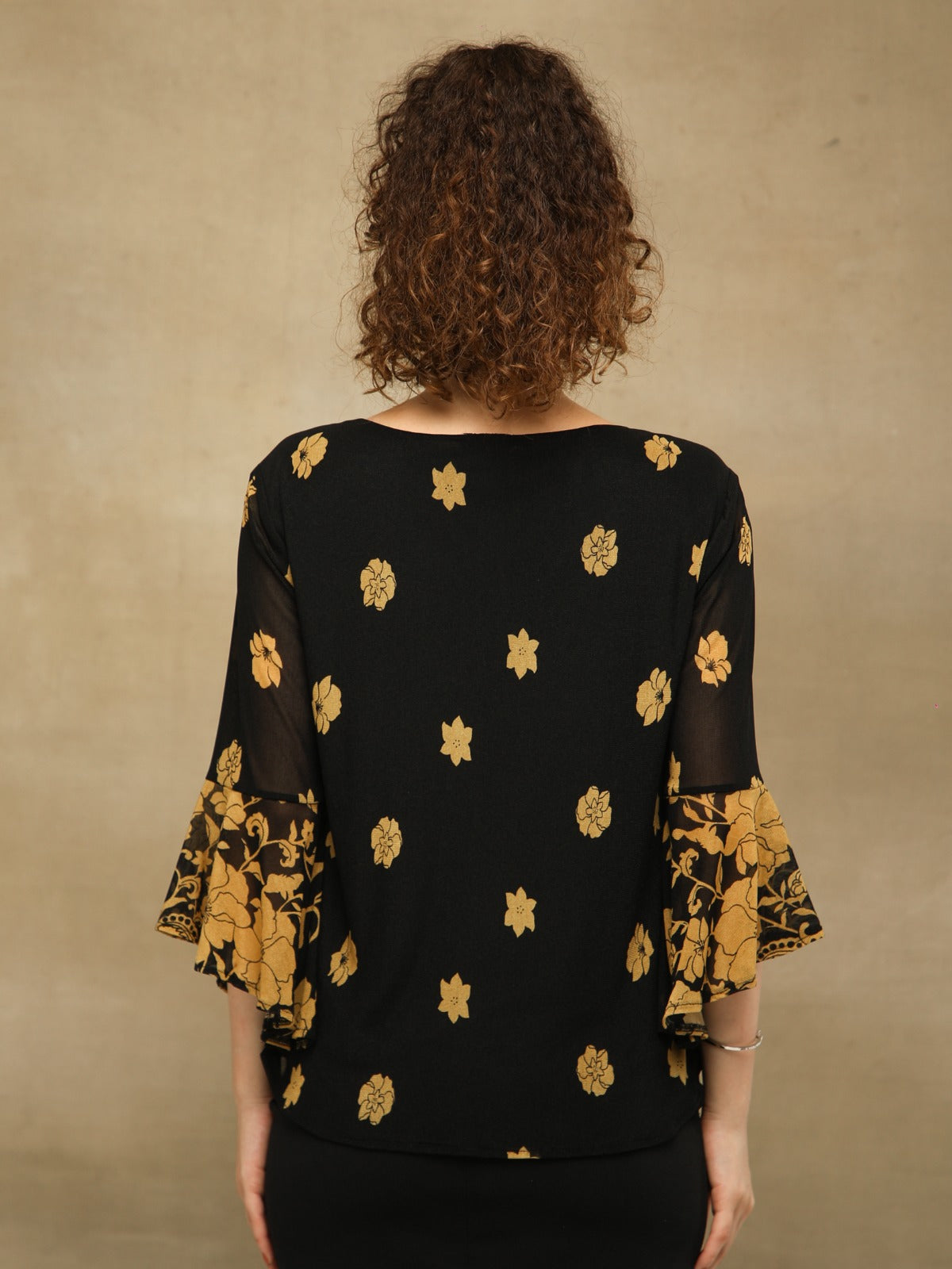 Noir Gold Floral Top