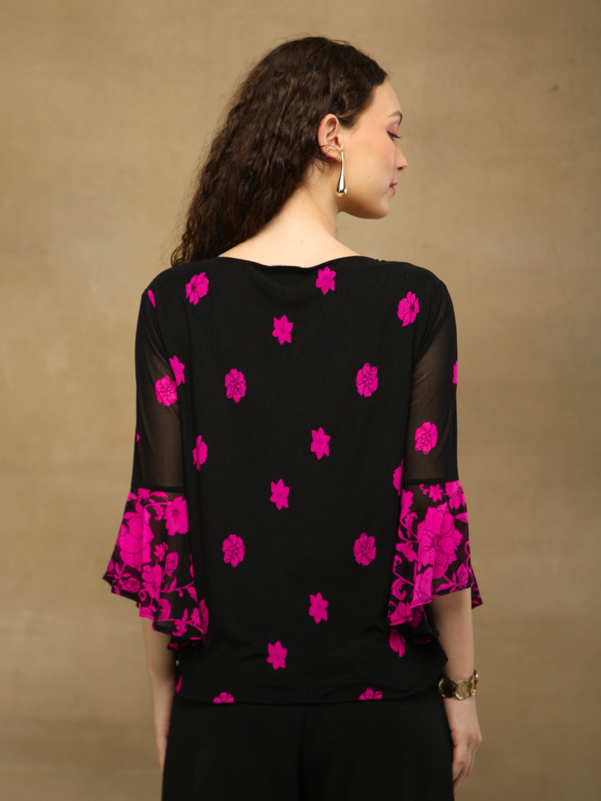 Noir Fuchsia Floral Top