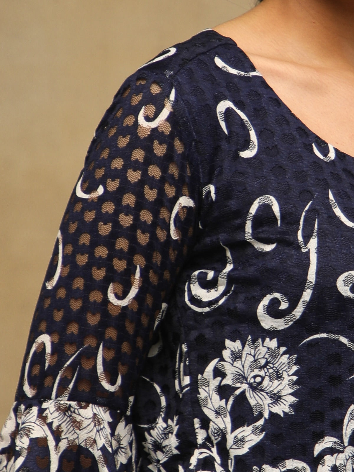Navy Ivory Top